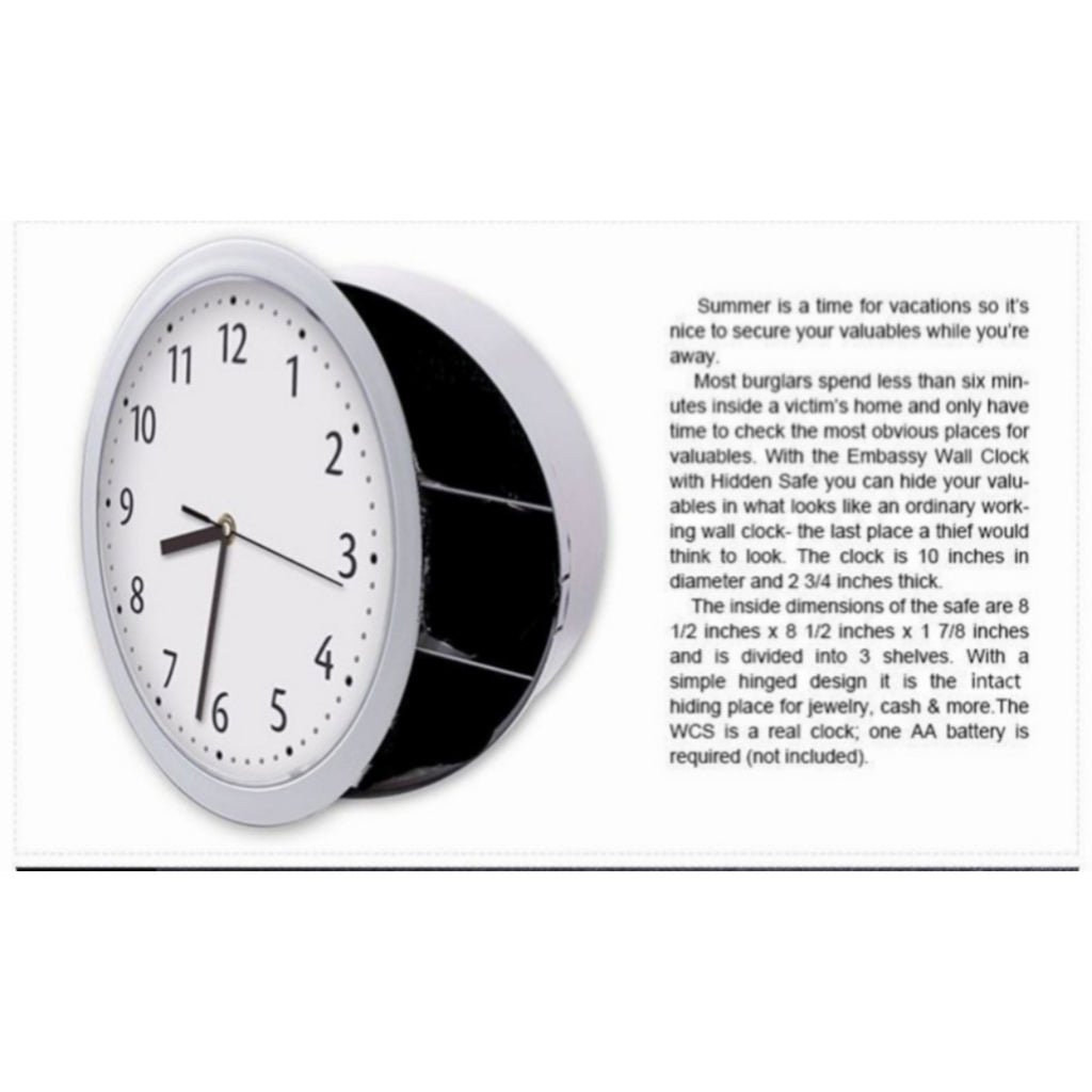 ABS Hidden Safe Clock Wall Lock Storage