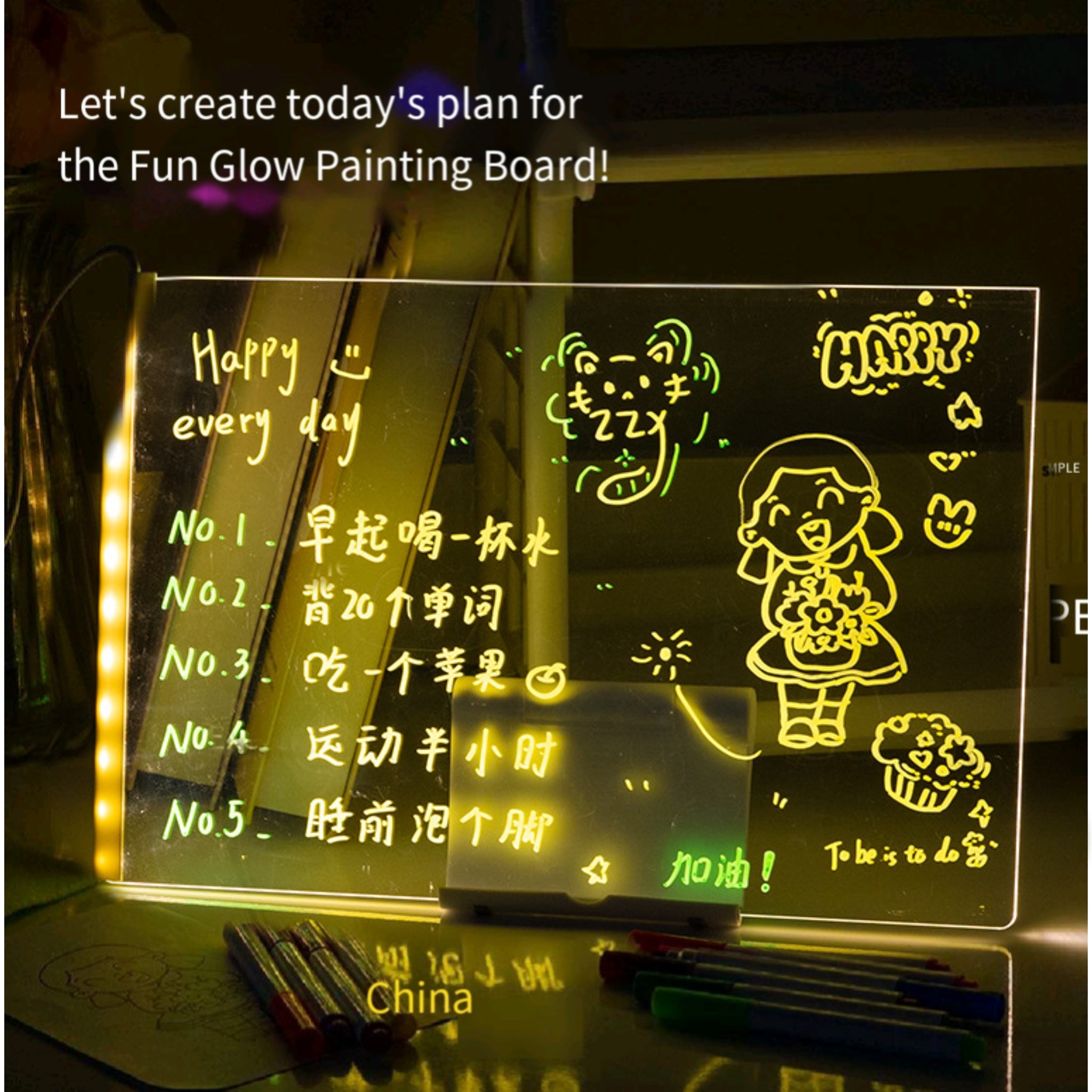 Kids Light Up 2 - Sided Acrylic Drawing Table Gift