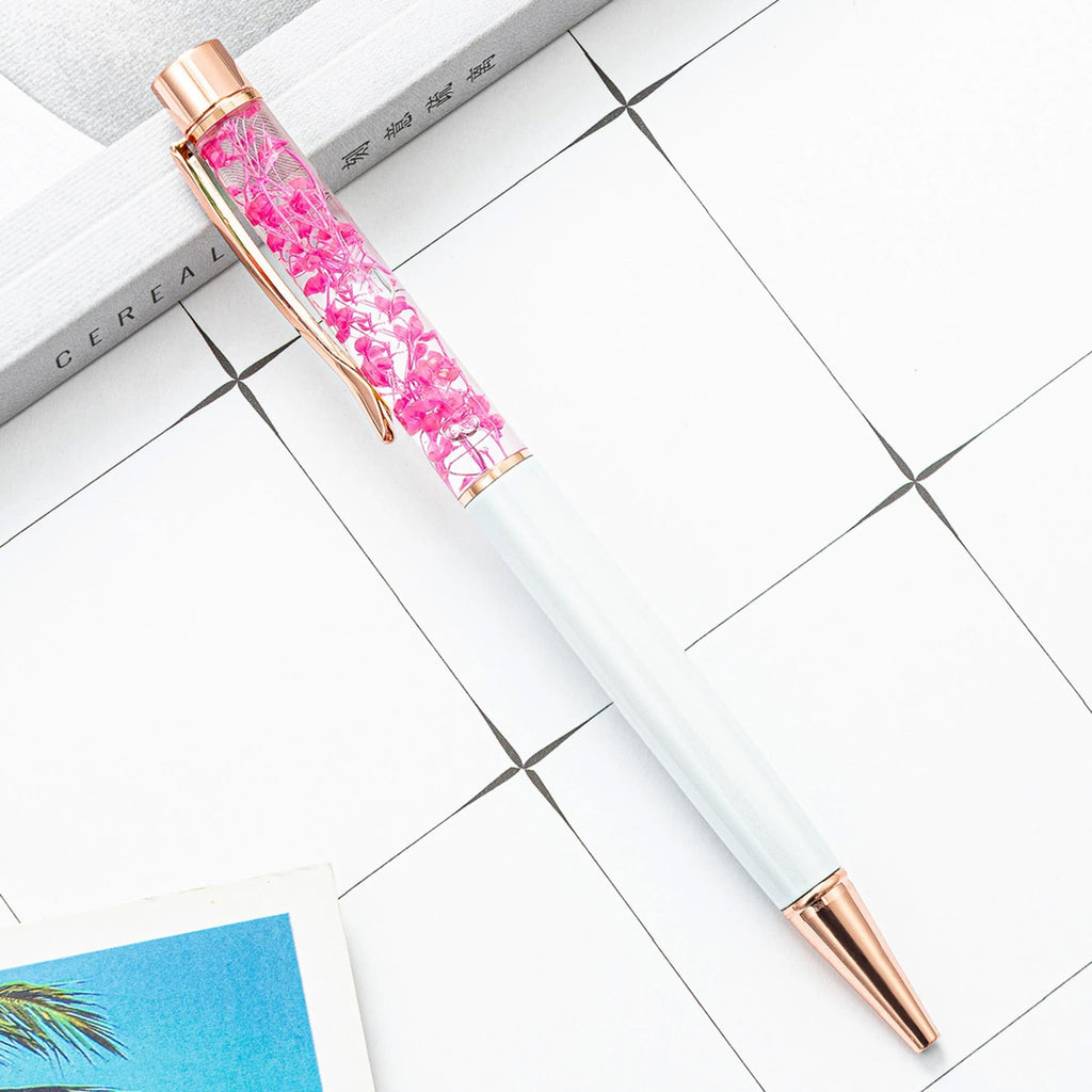 Fill The Oil With Dried Flower Ballpoint Pens