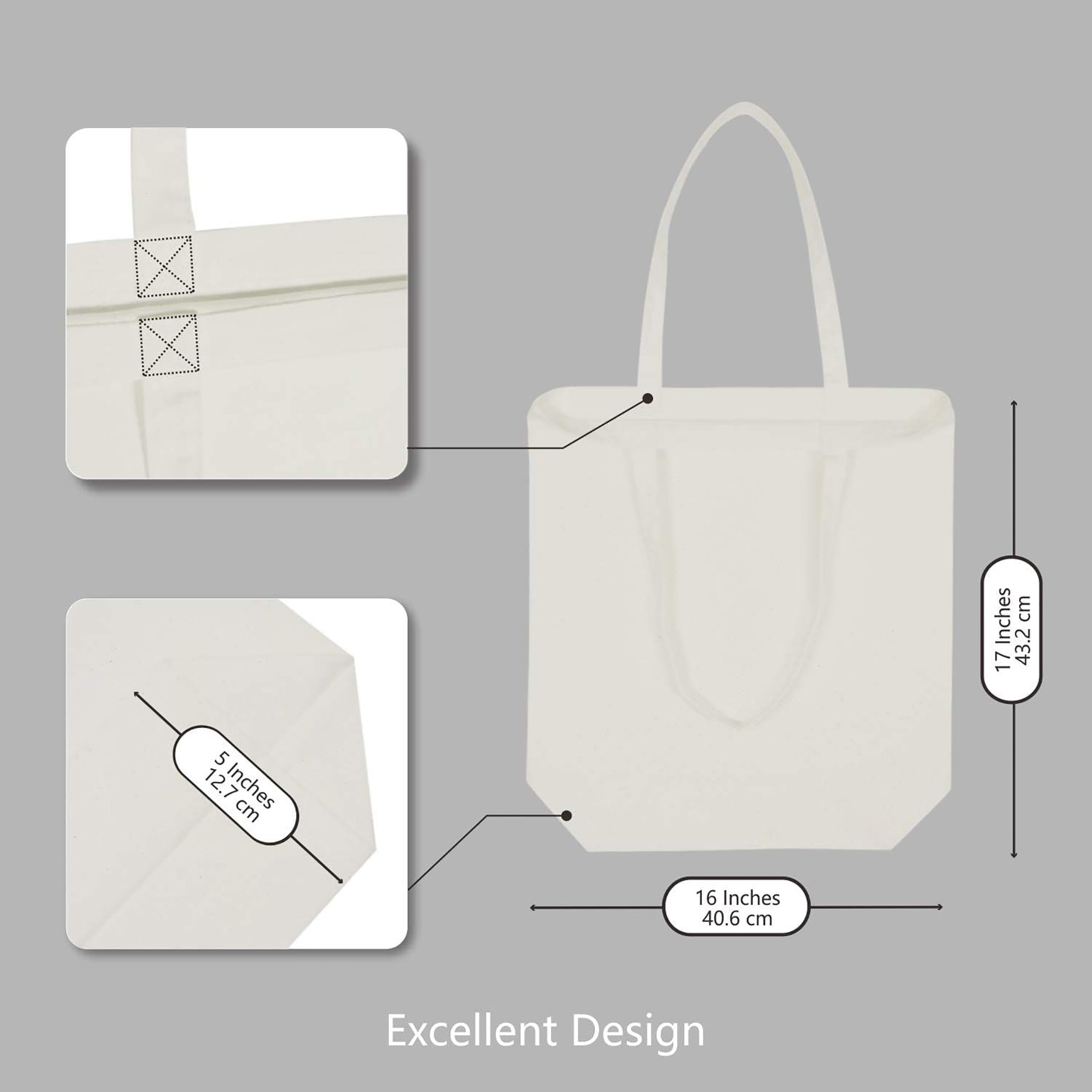 Custom Cotton Grocery Tote Bag