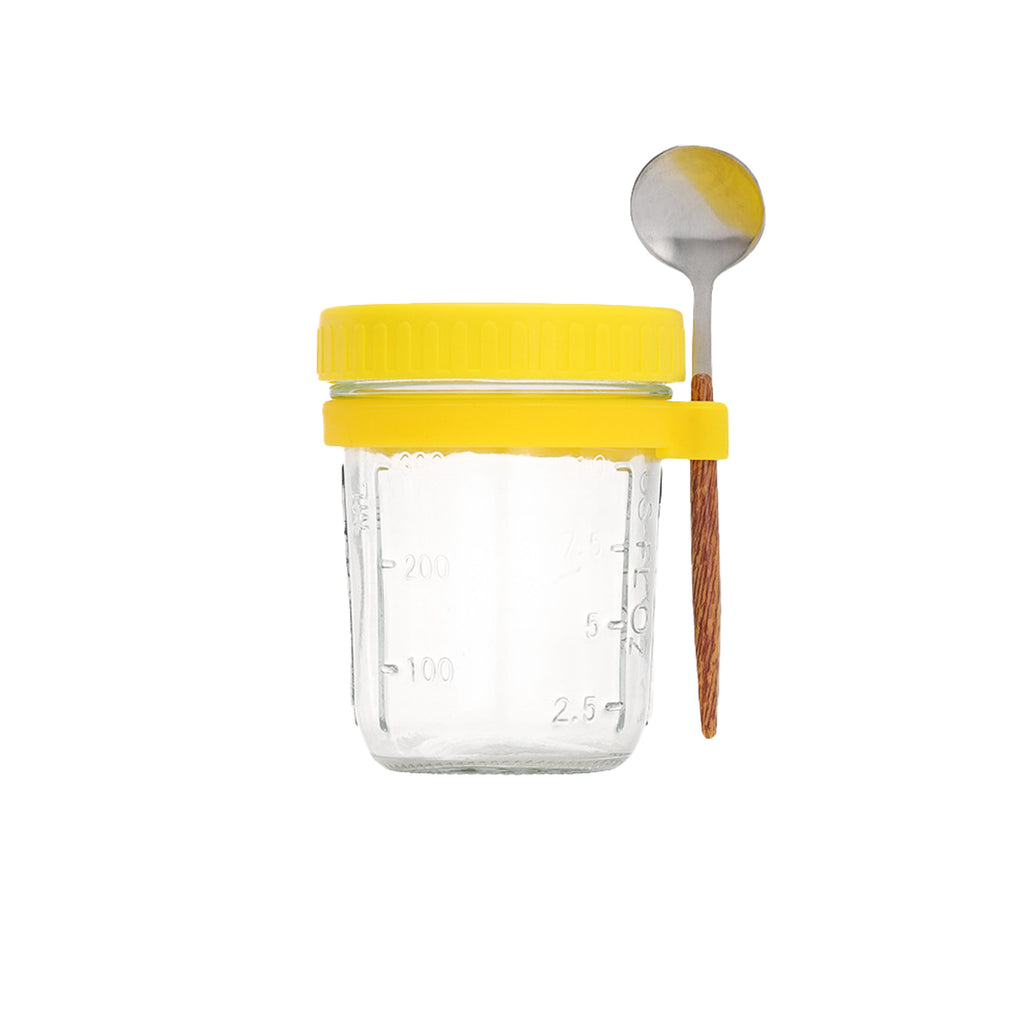 Clear Glass Jar with Hanging Wooden Spoon