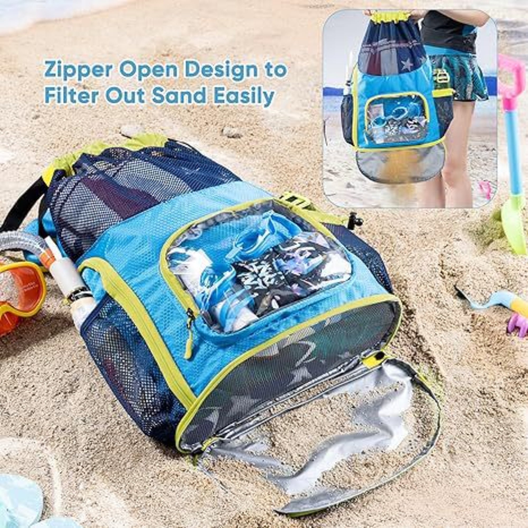 Large Capacity Beach Drawstring Backpack