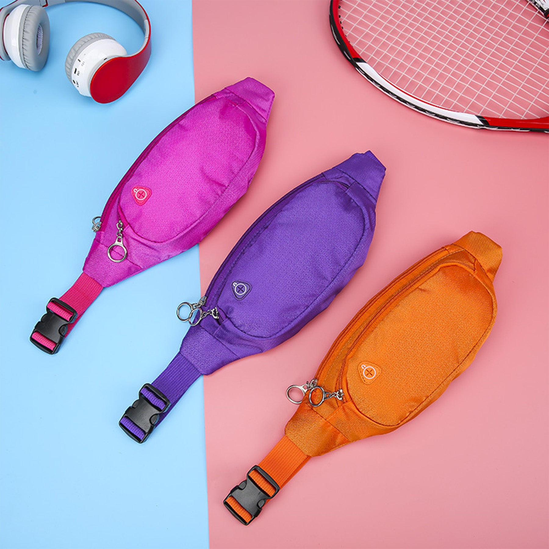 Sports Fanny Pack Crossbody Bag With Earphone Hole