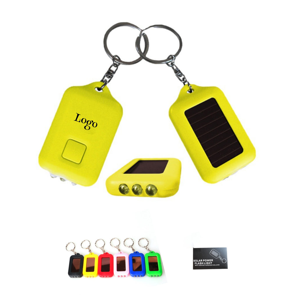 Mini LED Keychain Flashlight Torch Solar Energy Power
