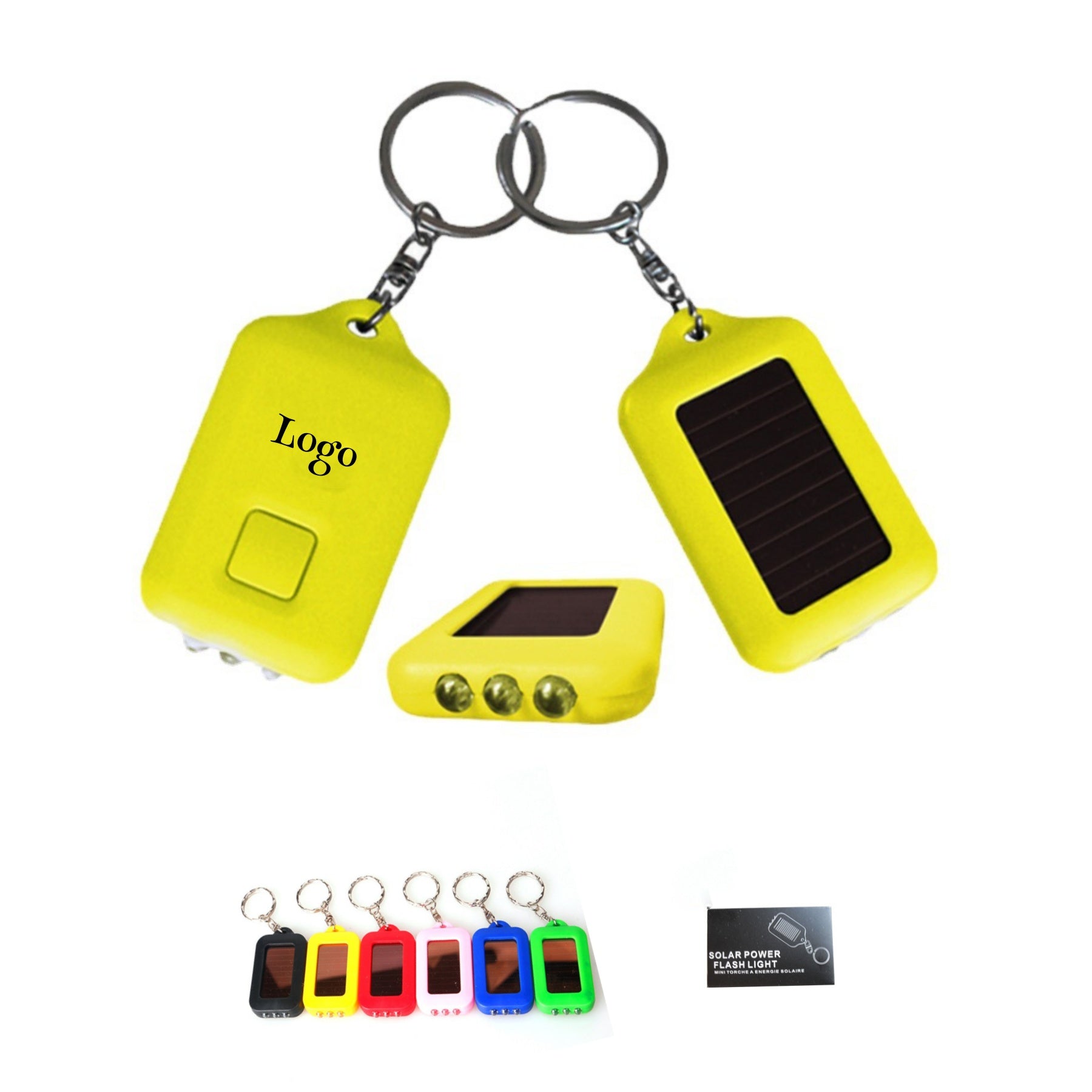 Mini LED Keychain Flashlight Torch Solar Energy Power