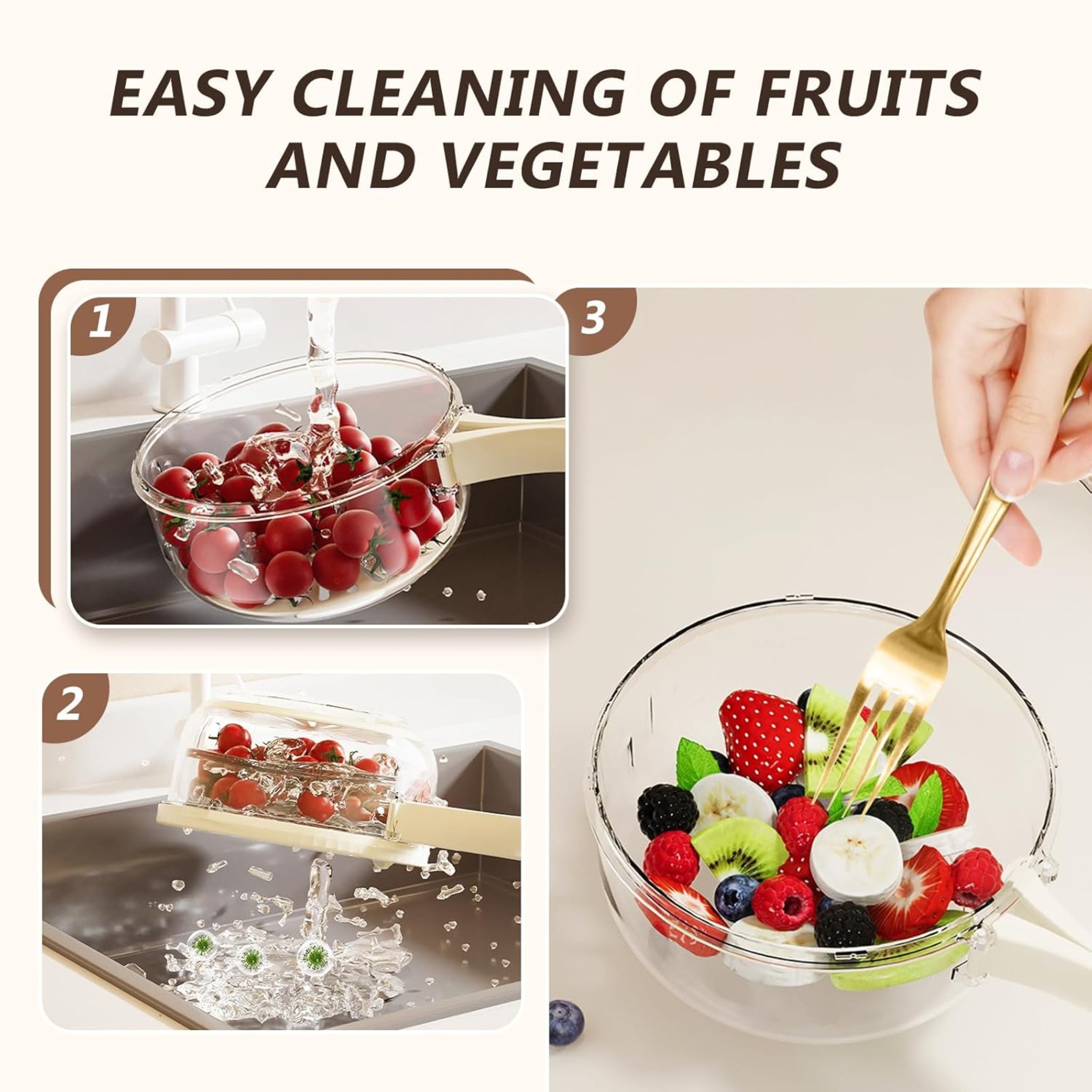 24cm Expandable Hands-Free Fruit Bowl