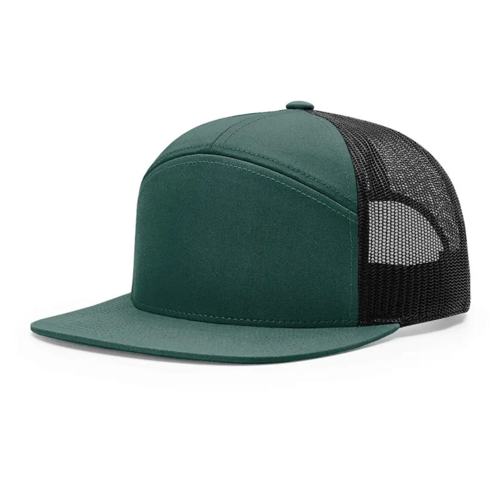 7 Panel Snapback Mesh Back Cap Flat Bill Trucker Hat