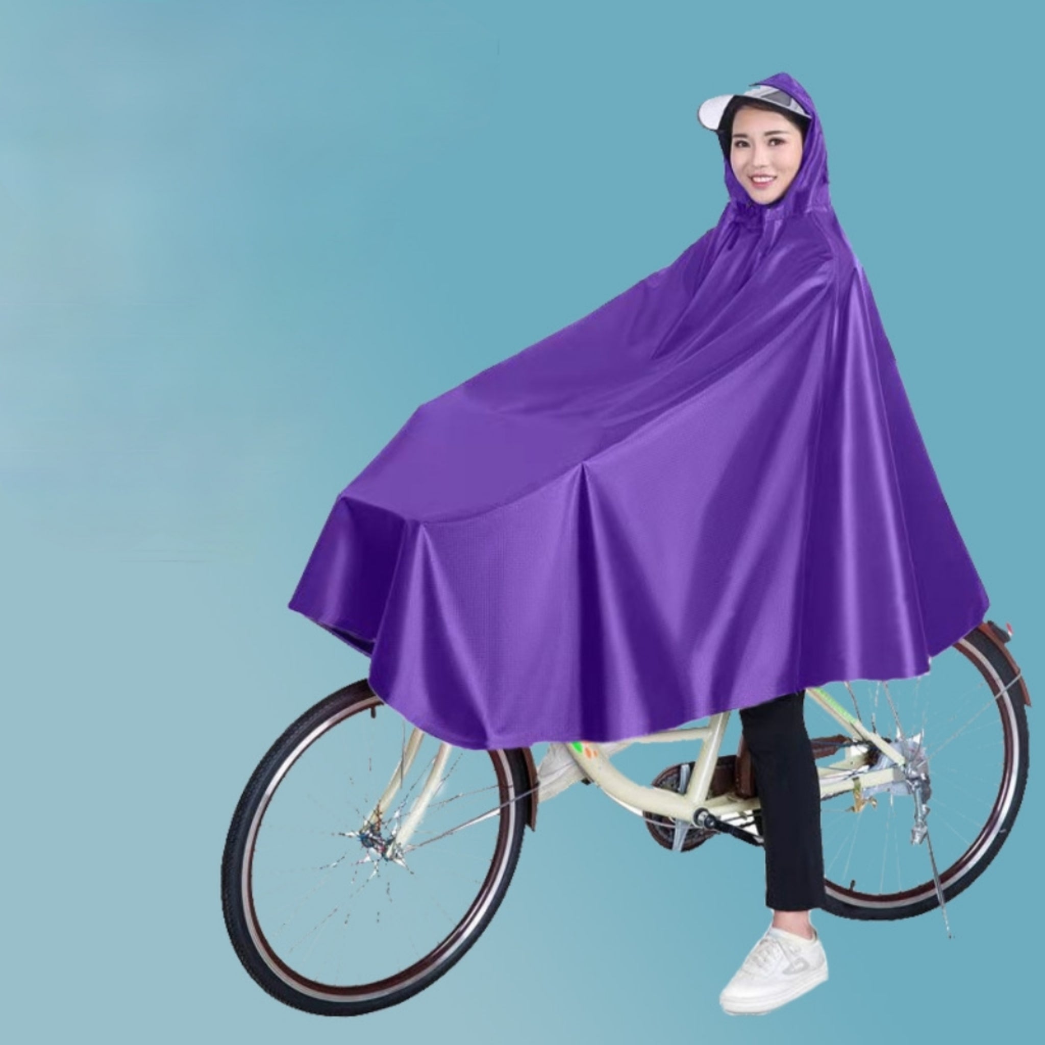 Waterproof Bike Poncho Adult Heavy Duty Anti Storm Ebike