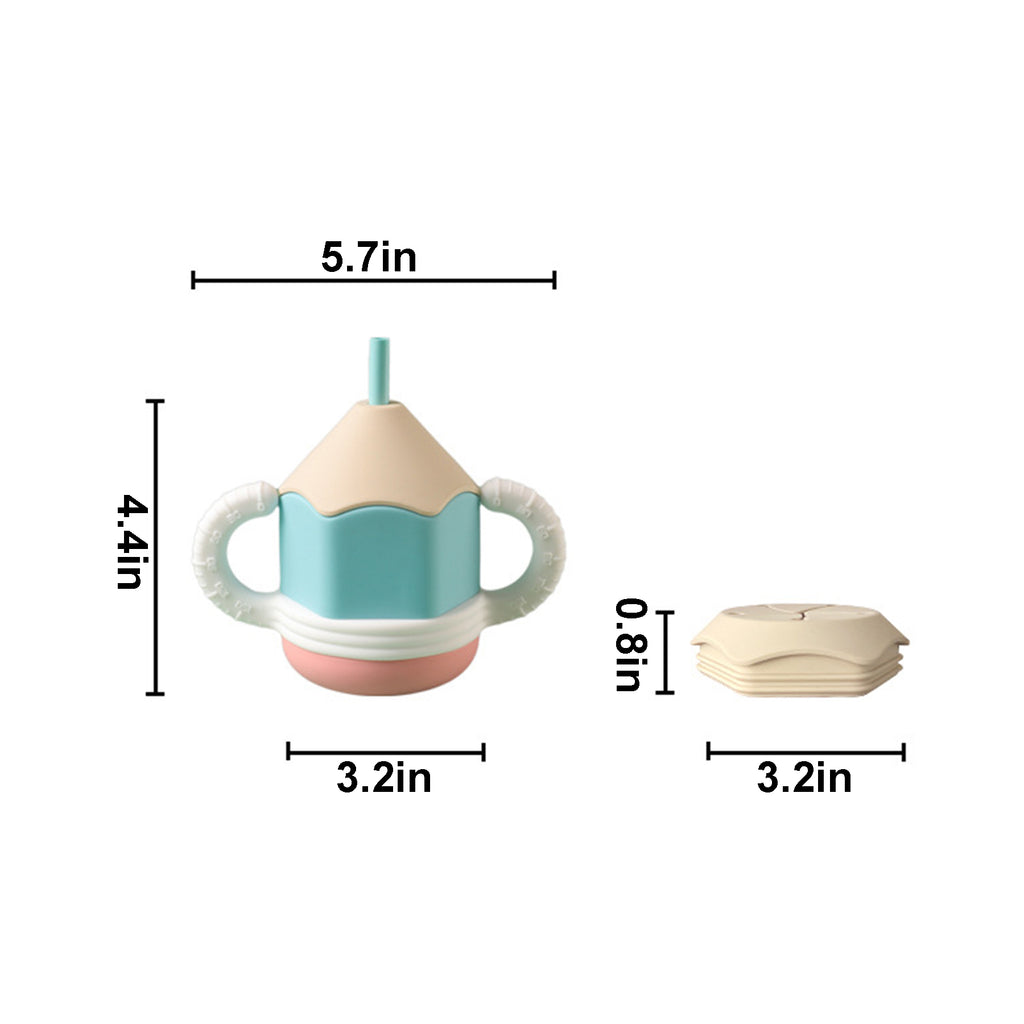 Pencil Shaped Water Bottle With Replaceable Snack Cup Lid