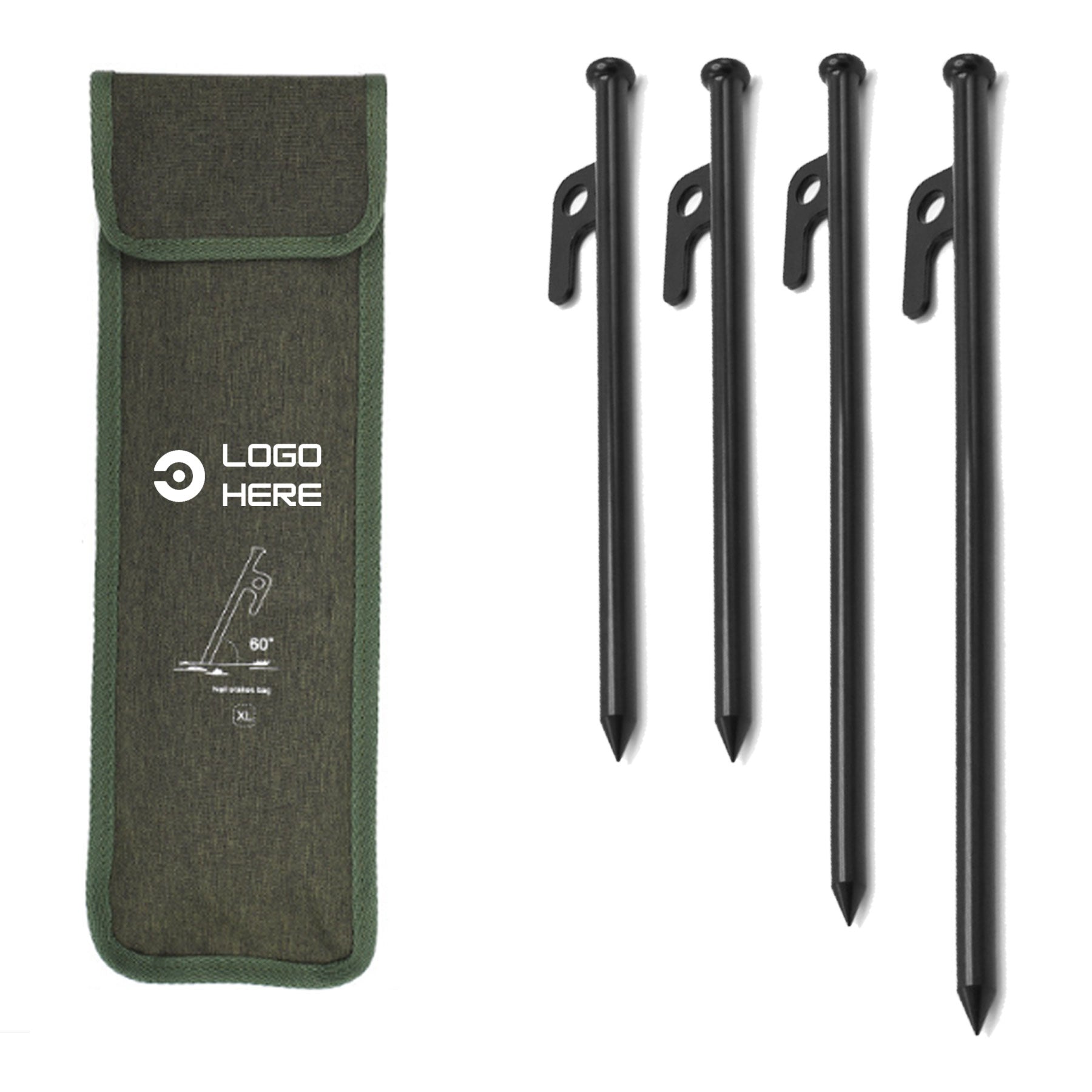 Ground Nail Storage Bag and Four Ground Nails