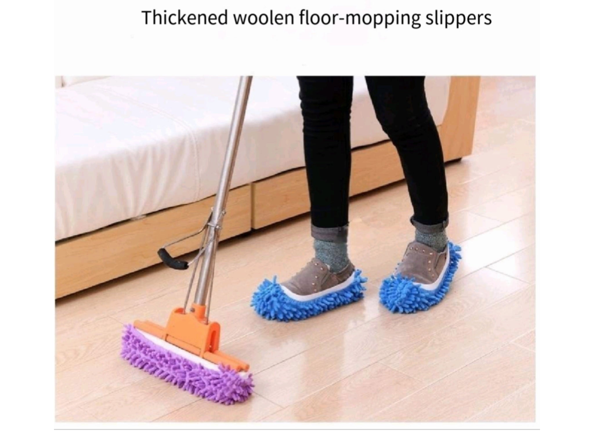 Machine Washable Chenille Mop Slippers House Cleaning