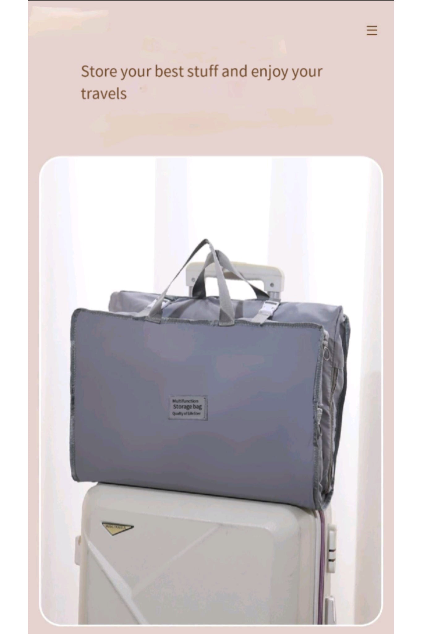 Partitioned Storage Luggage Bag