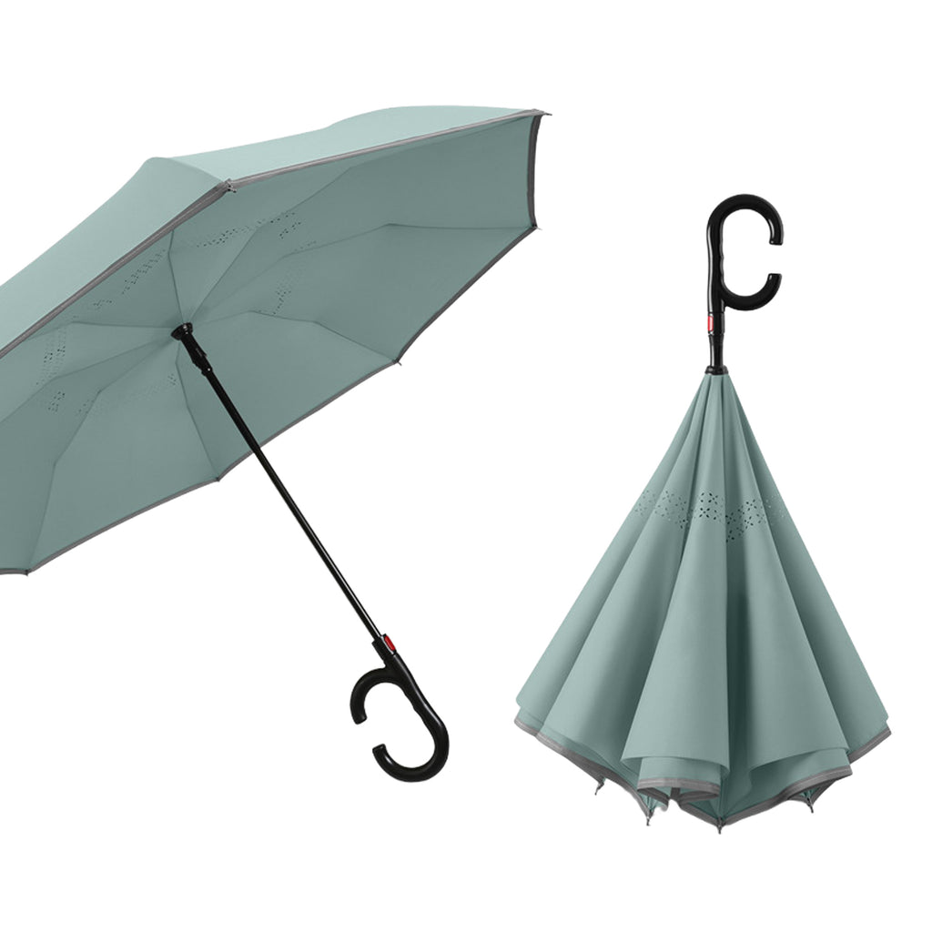 German-Style C-Handle Auto Reverse Double-Layer Umbrella