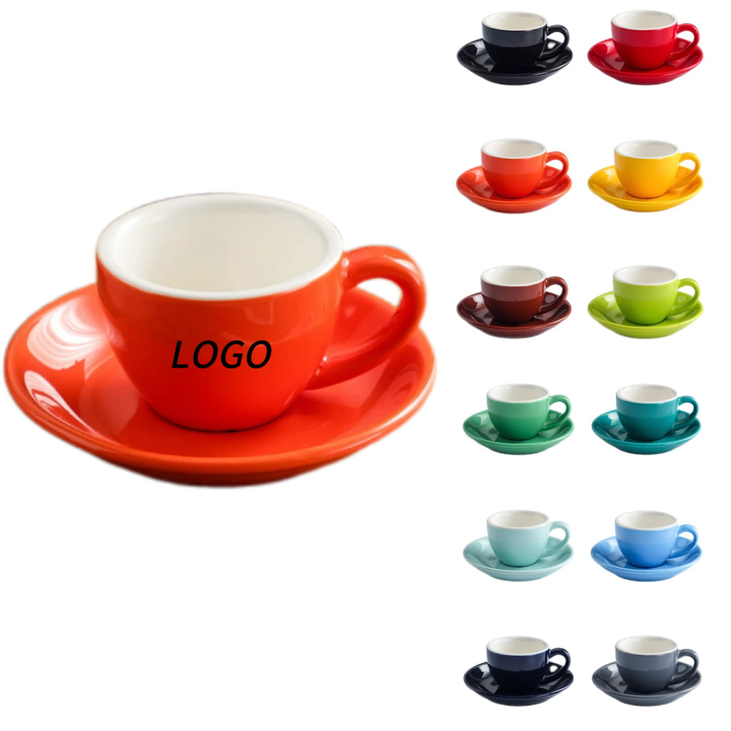 2.54 Oz Colorful Ceramic Espresso Cup Set