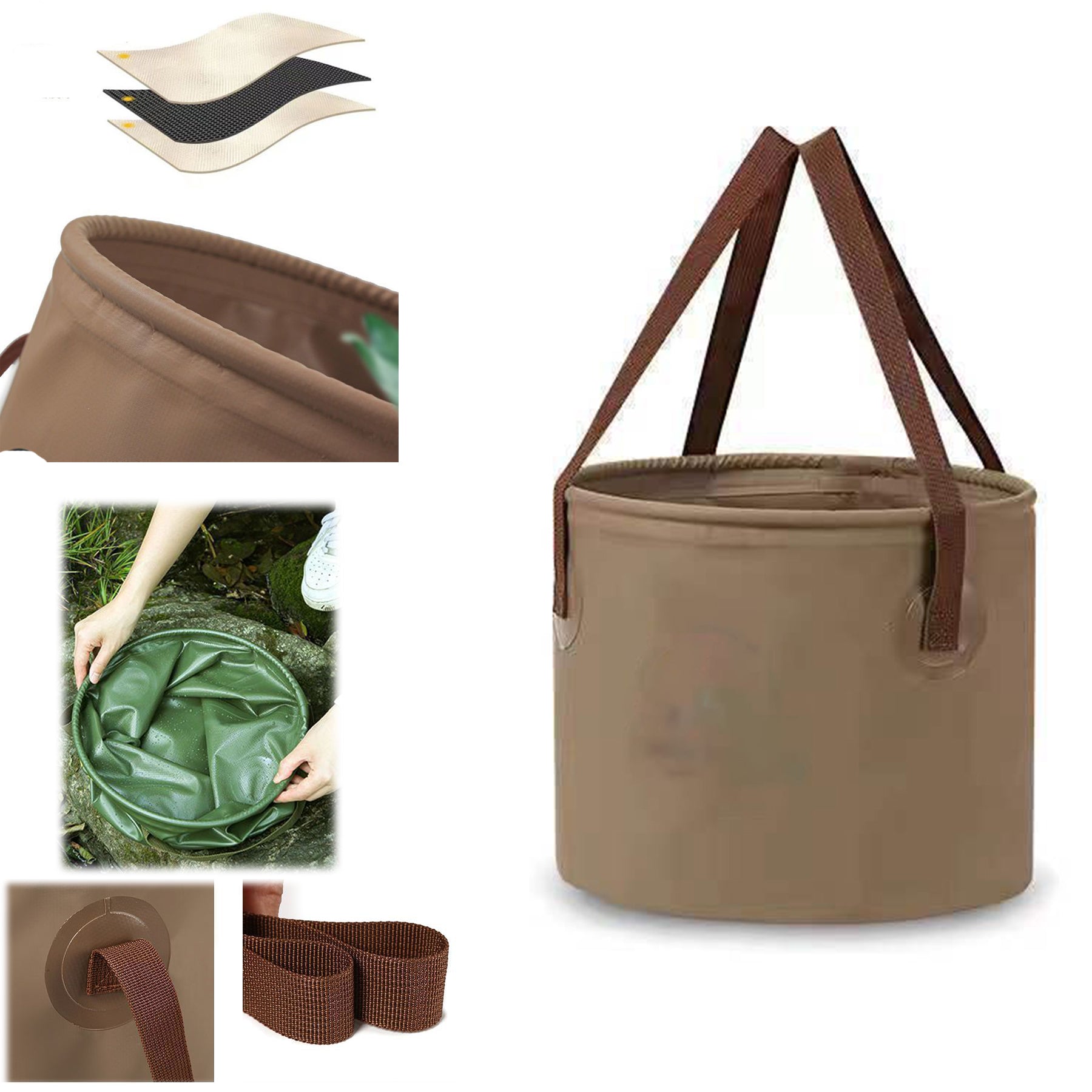 Folding Camping Picnic Fishing Bucket Outdoor Multifunctional Water Bucket