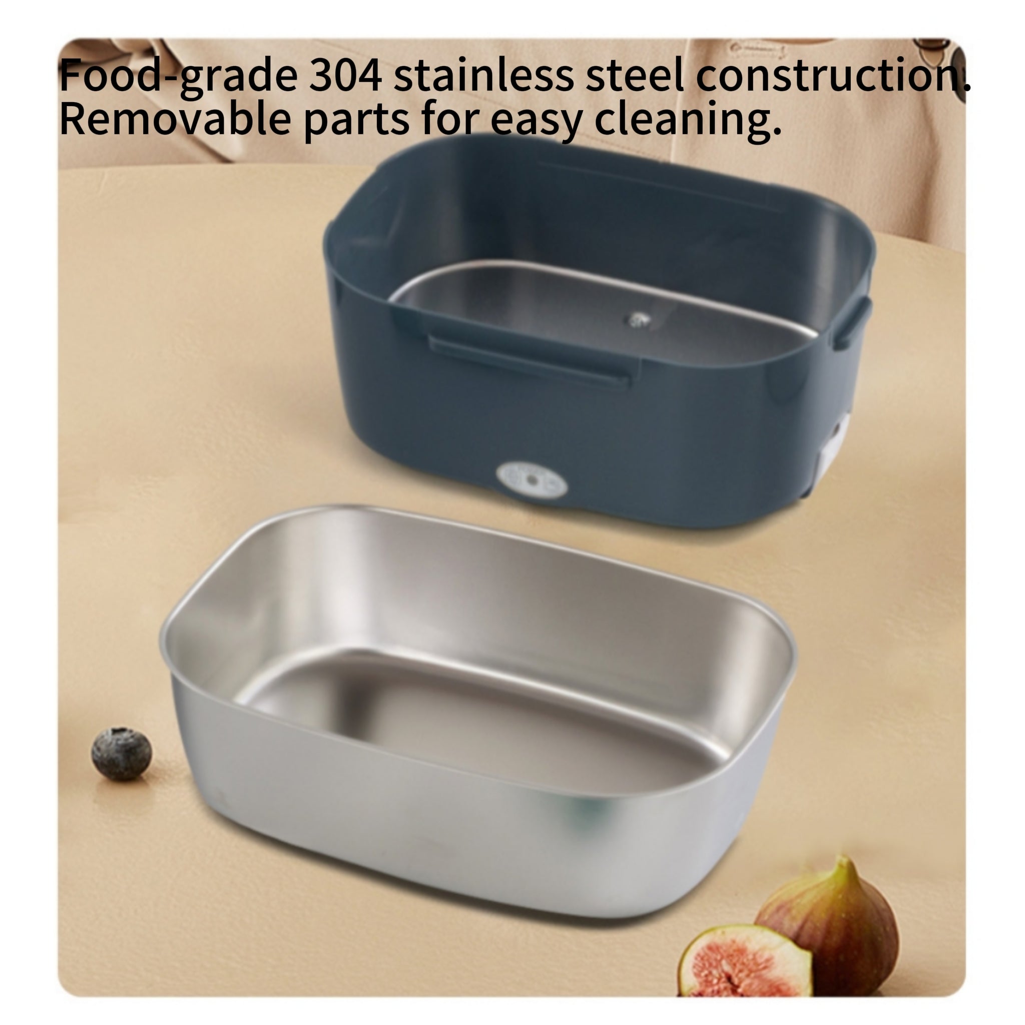 Stainless Steel Electric Lunch Box - Office Food Warmer 110V