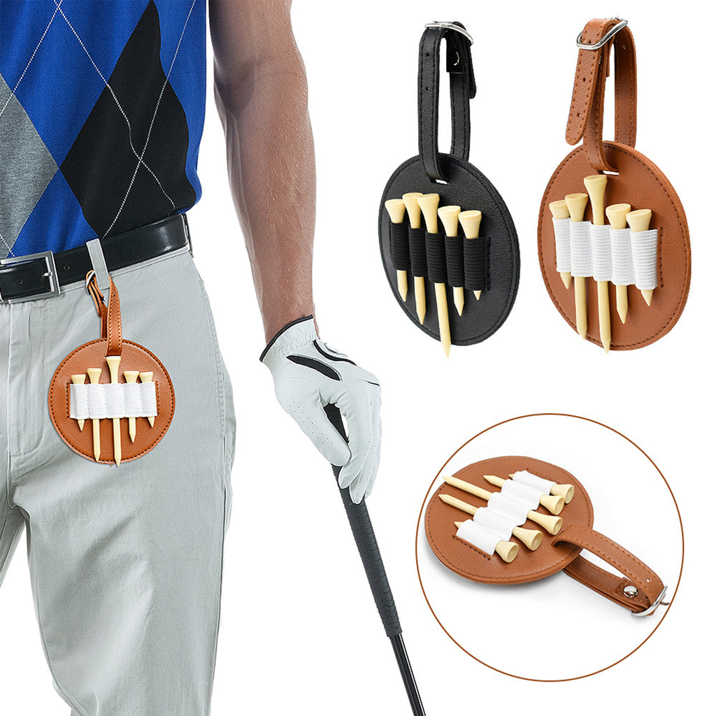 Waist Hanging Leather Golf Ball Tees Storage Bag