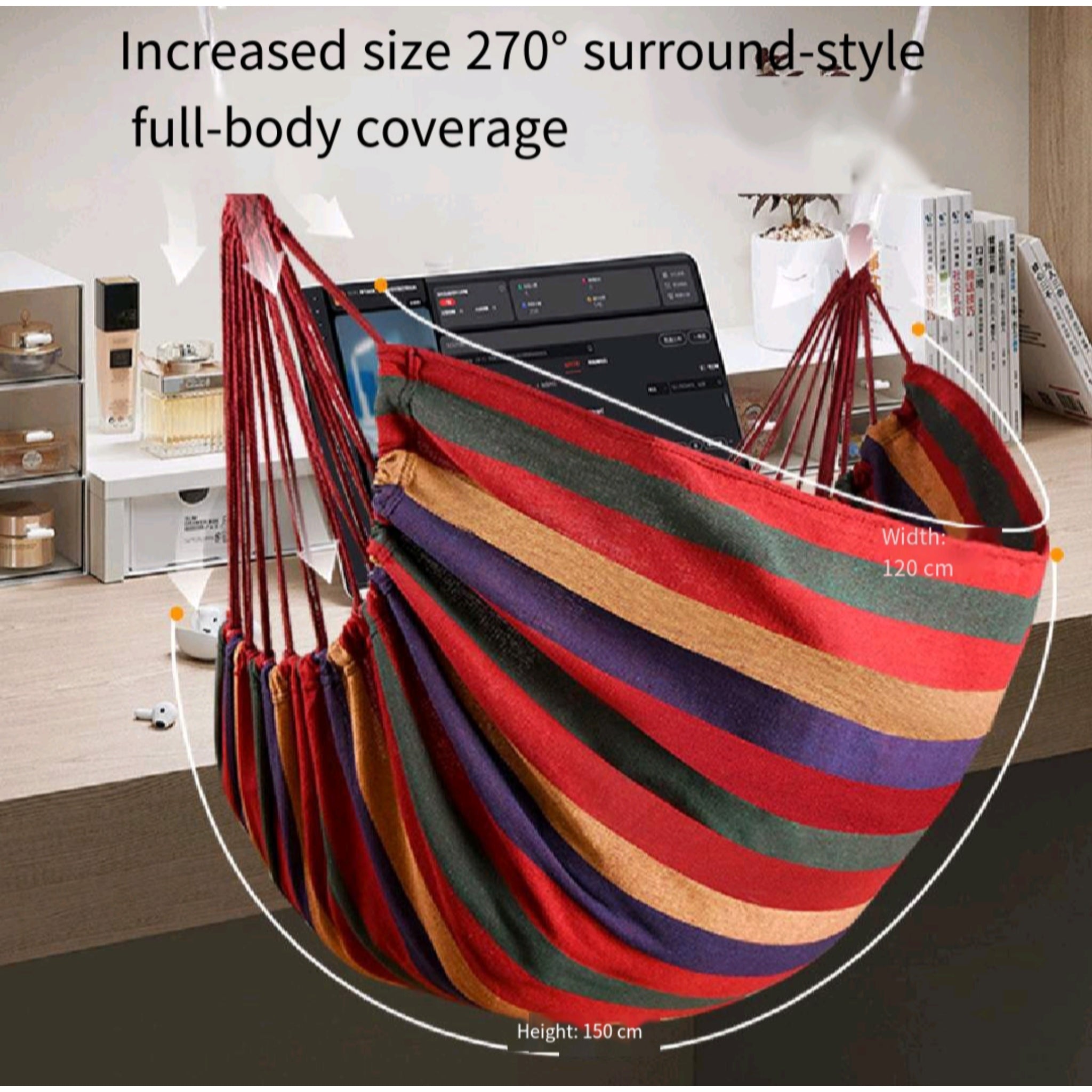 Indoor Outdoor Hammock Chair Dorm Room Kids Adult Heavy Duty
