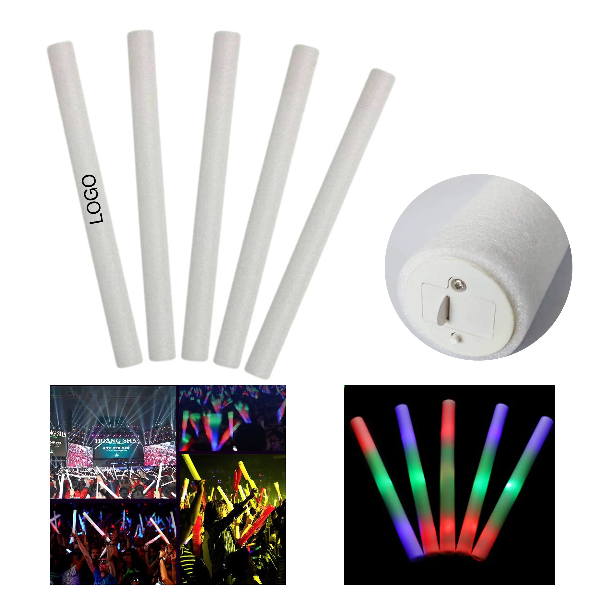 LED Foam Sticks in The Dark