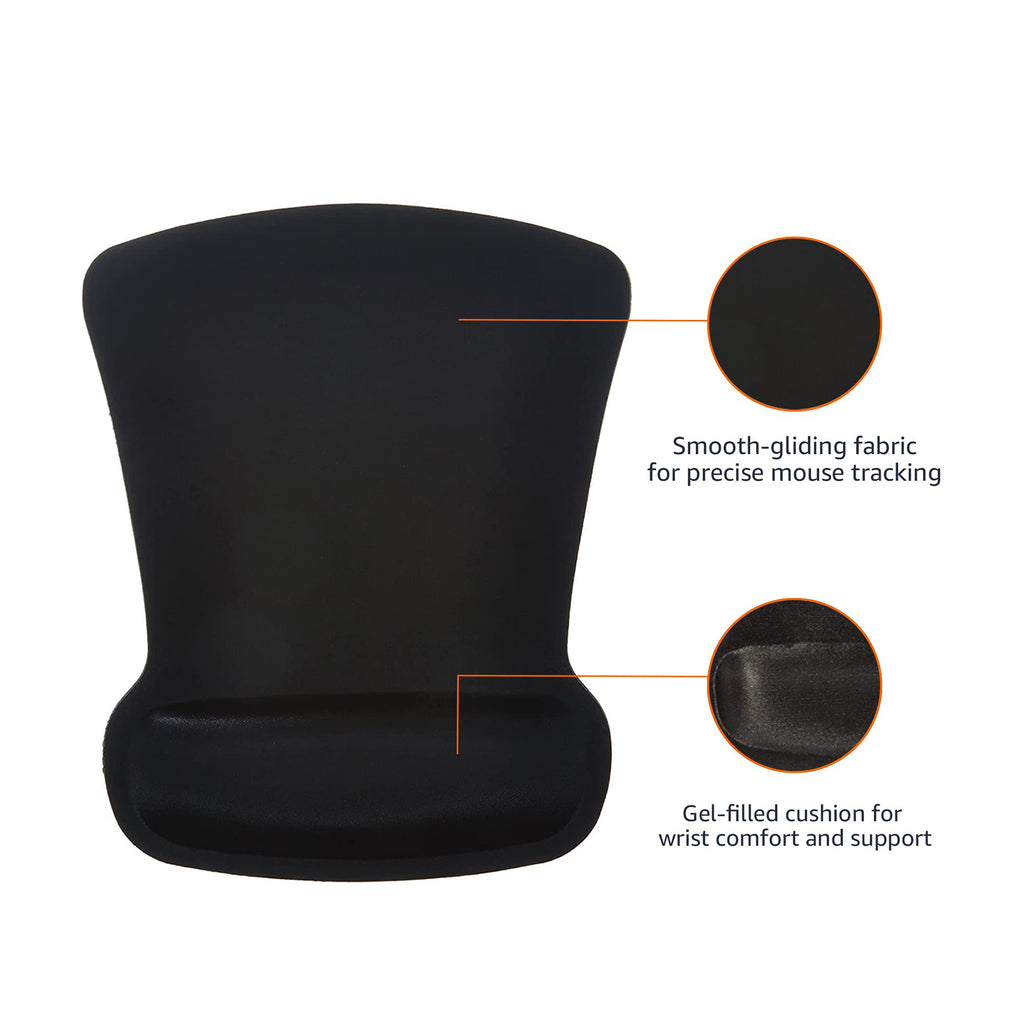 Rectangular Gel Computer Mouse Pad With Wrist Support Rest