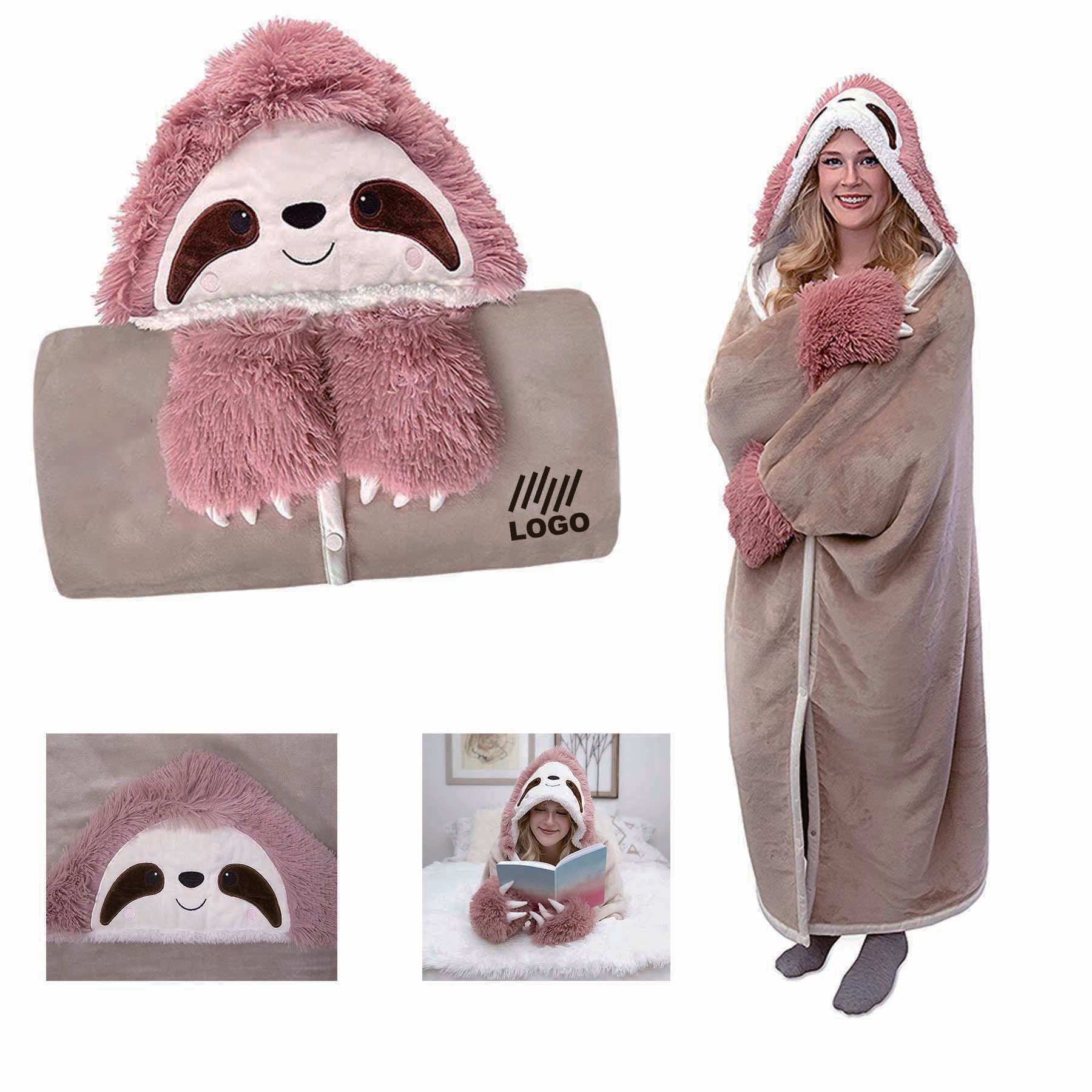Sloth Wearable Hooded Blanket