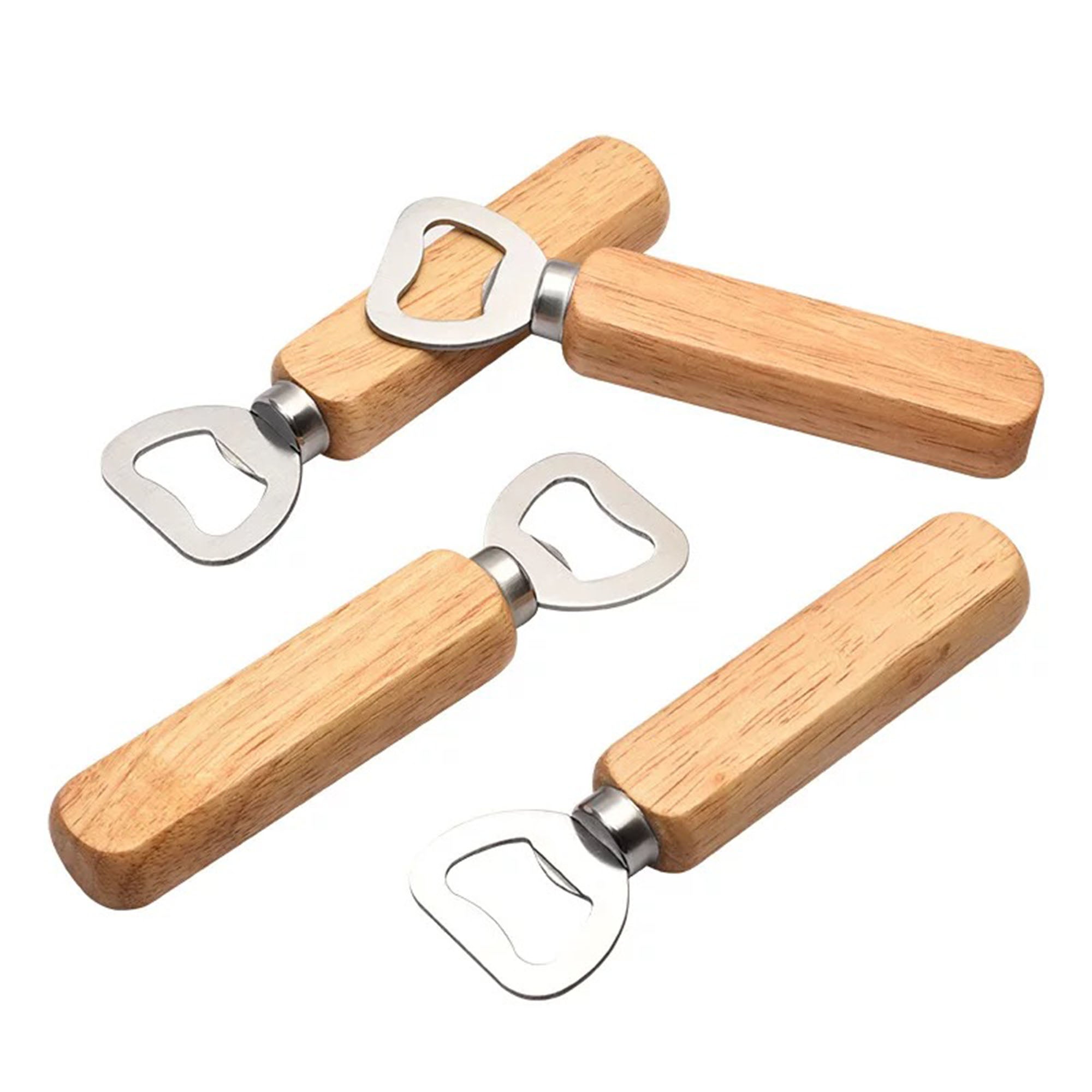 Rubber Wood Handle Beer Bottle Opener