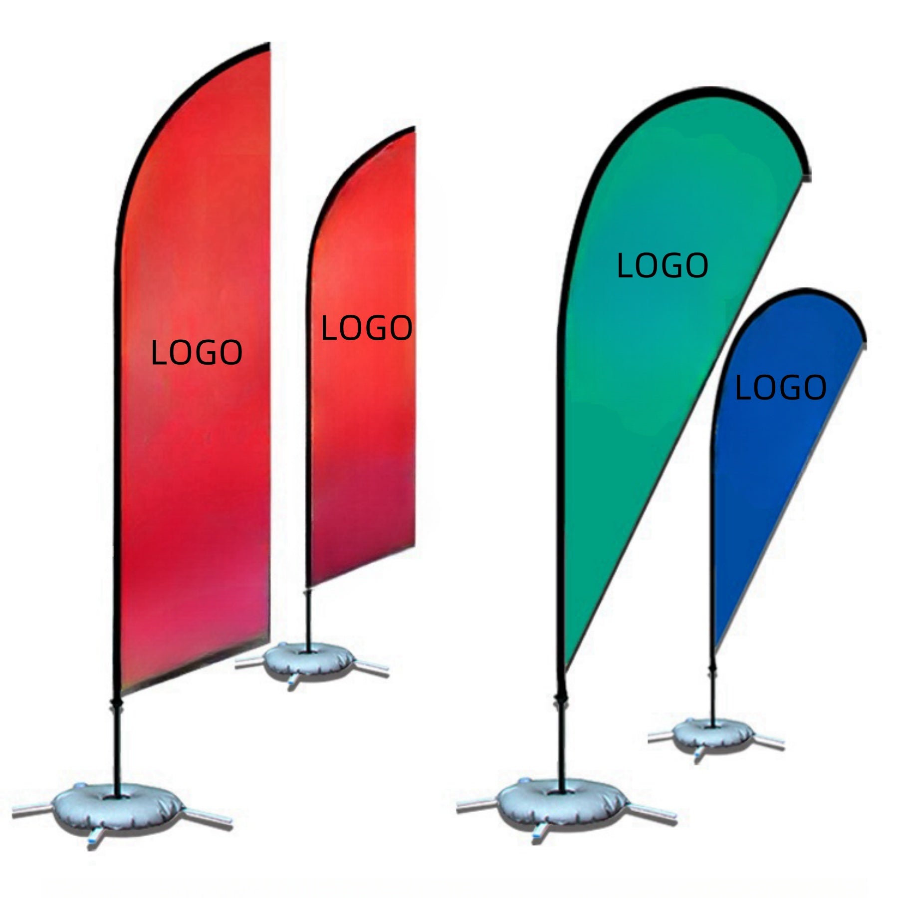 9Ft Premium Double-Sided Feather Flag Kit