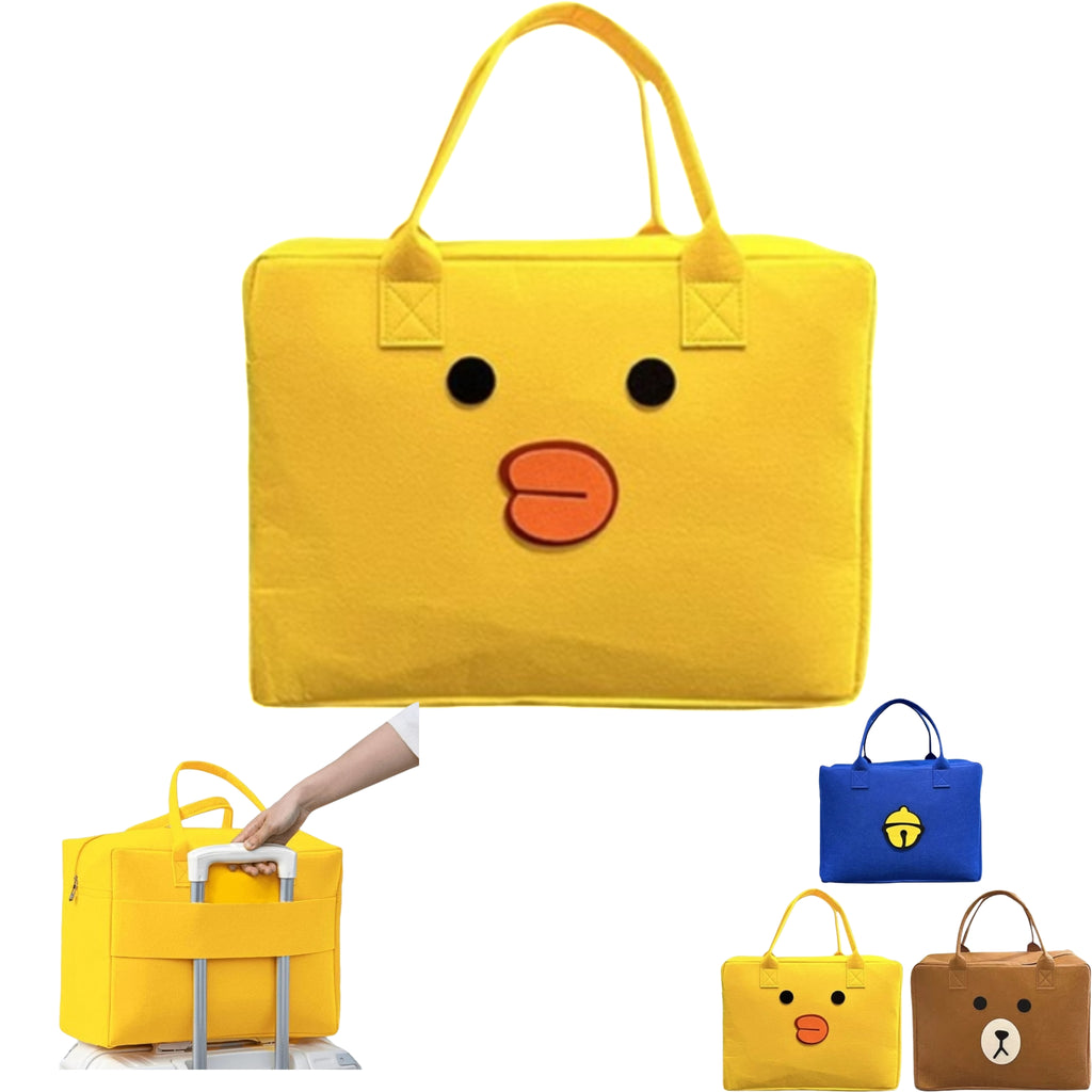 Large Capacity Felt Cartoon Travel Organizer Tote Bag