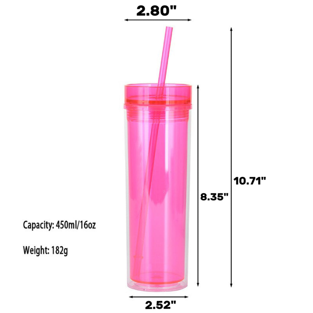 Double Layer Acrylic Transparent Straw Cup