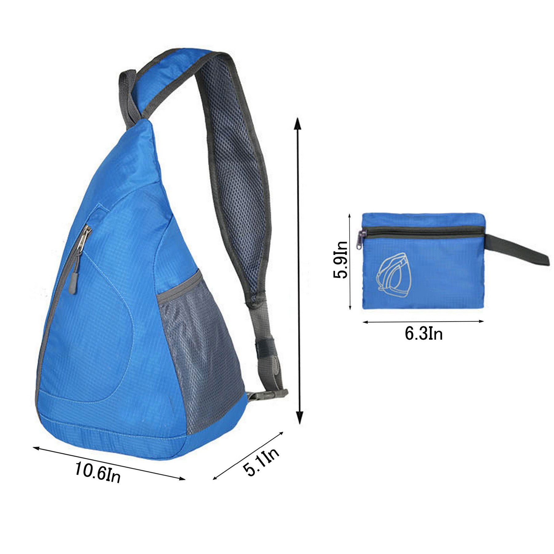 Foldable Hiking Crossbody Sling Backpack