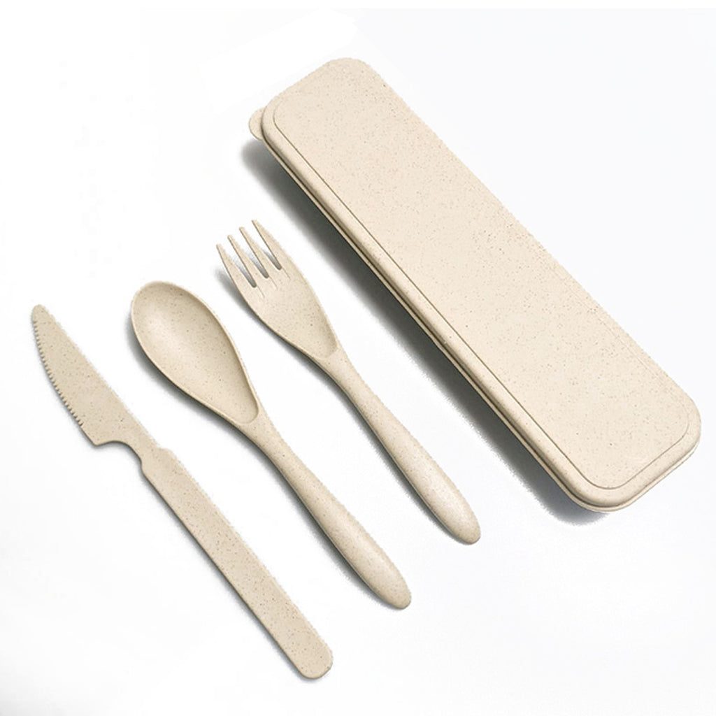 Wheat Straw Portable Cutlery Set Of 4
