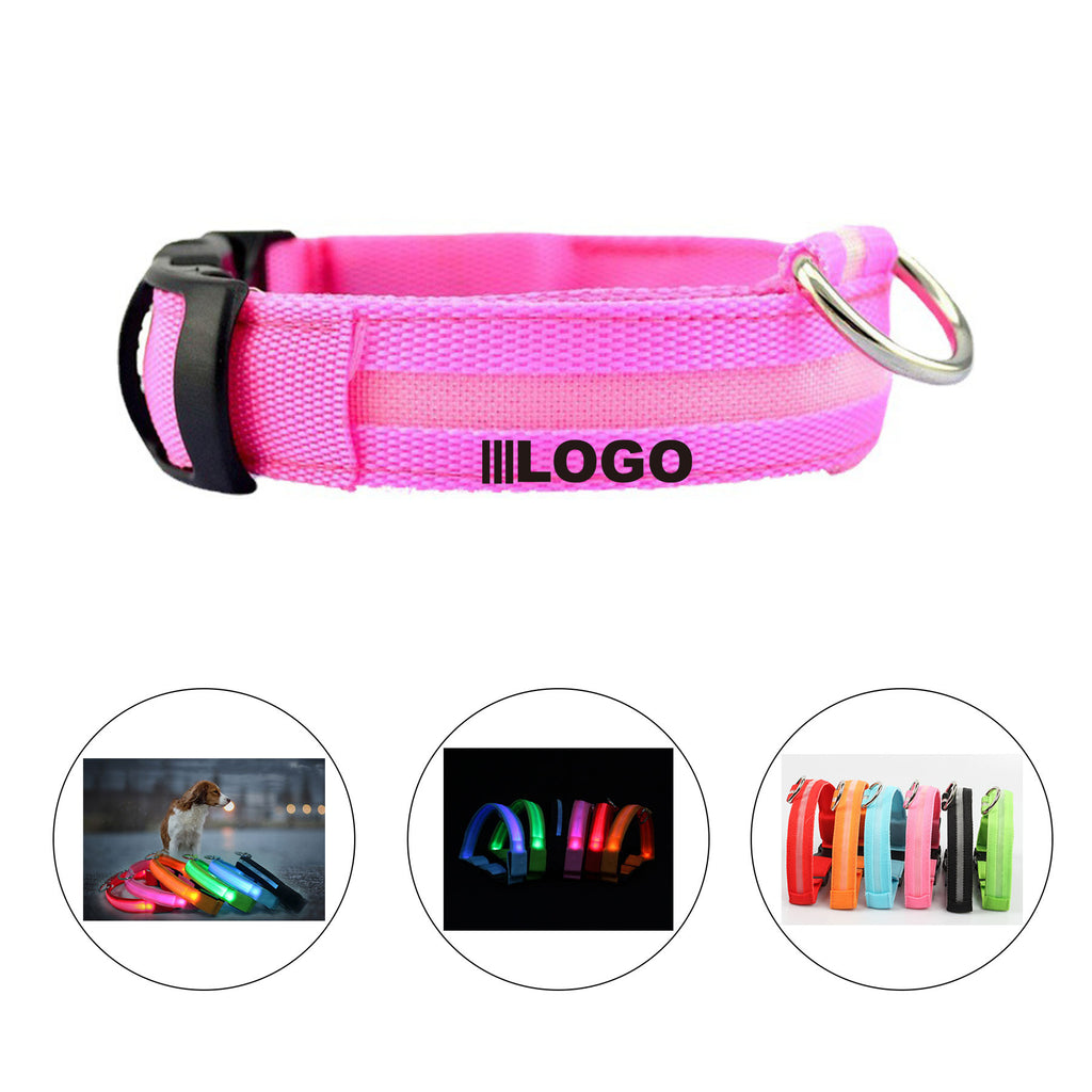 Durable Polyester Adjustable Pet Collar with LED