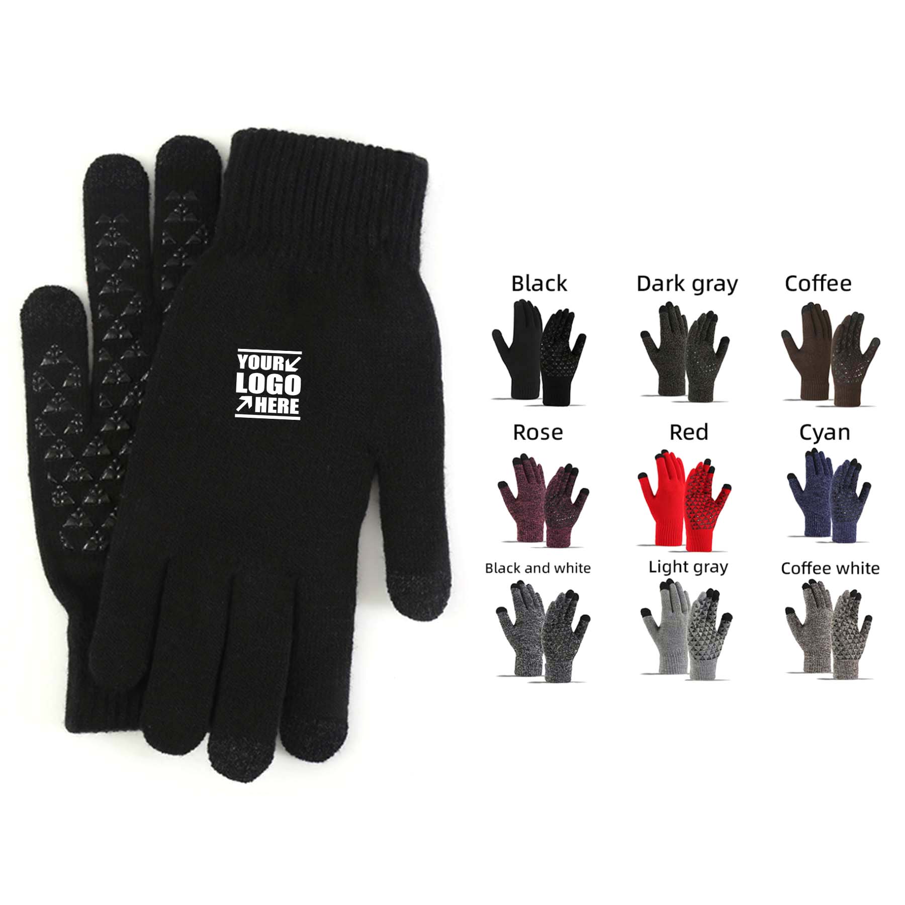 Winter Anti-Slip Knit Gloves Touchscreen Warm