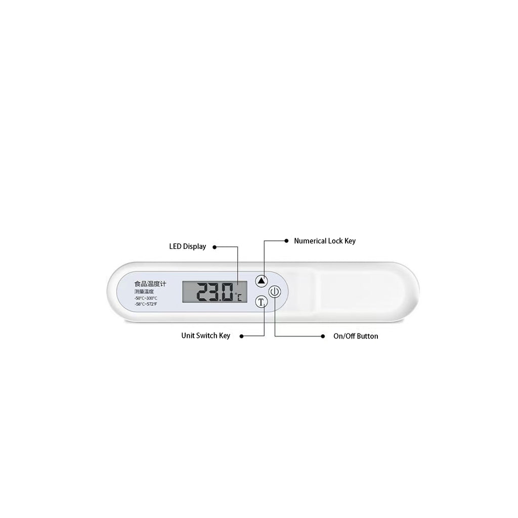 Digital Food Thermometer with Folding Probe