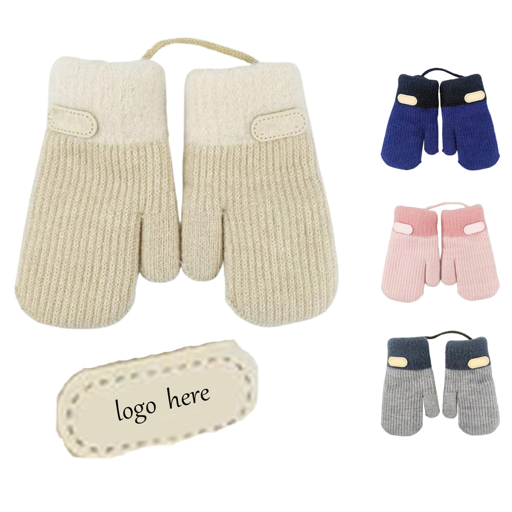 Children Warm Gloves With Label