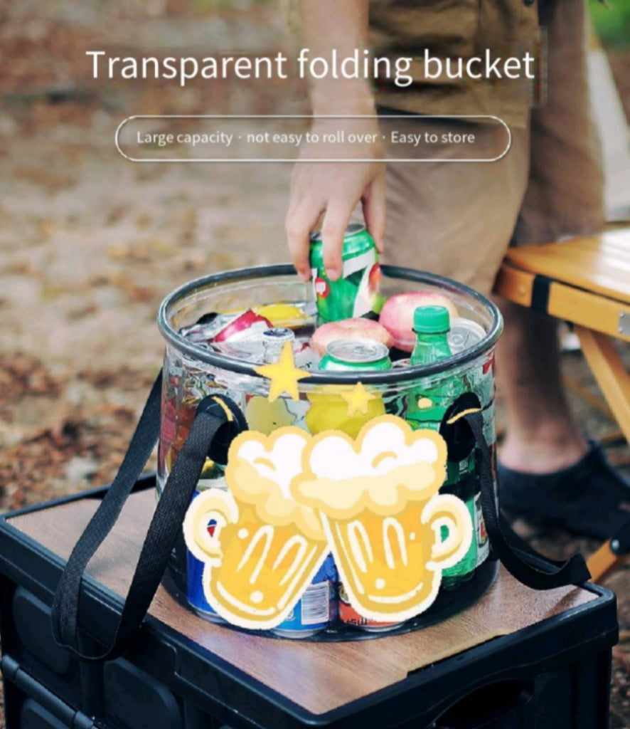 Transparent Round Folding Bucket