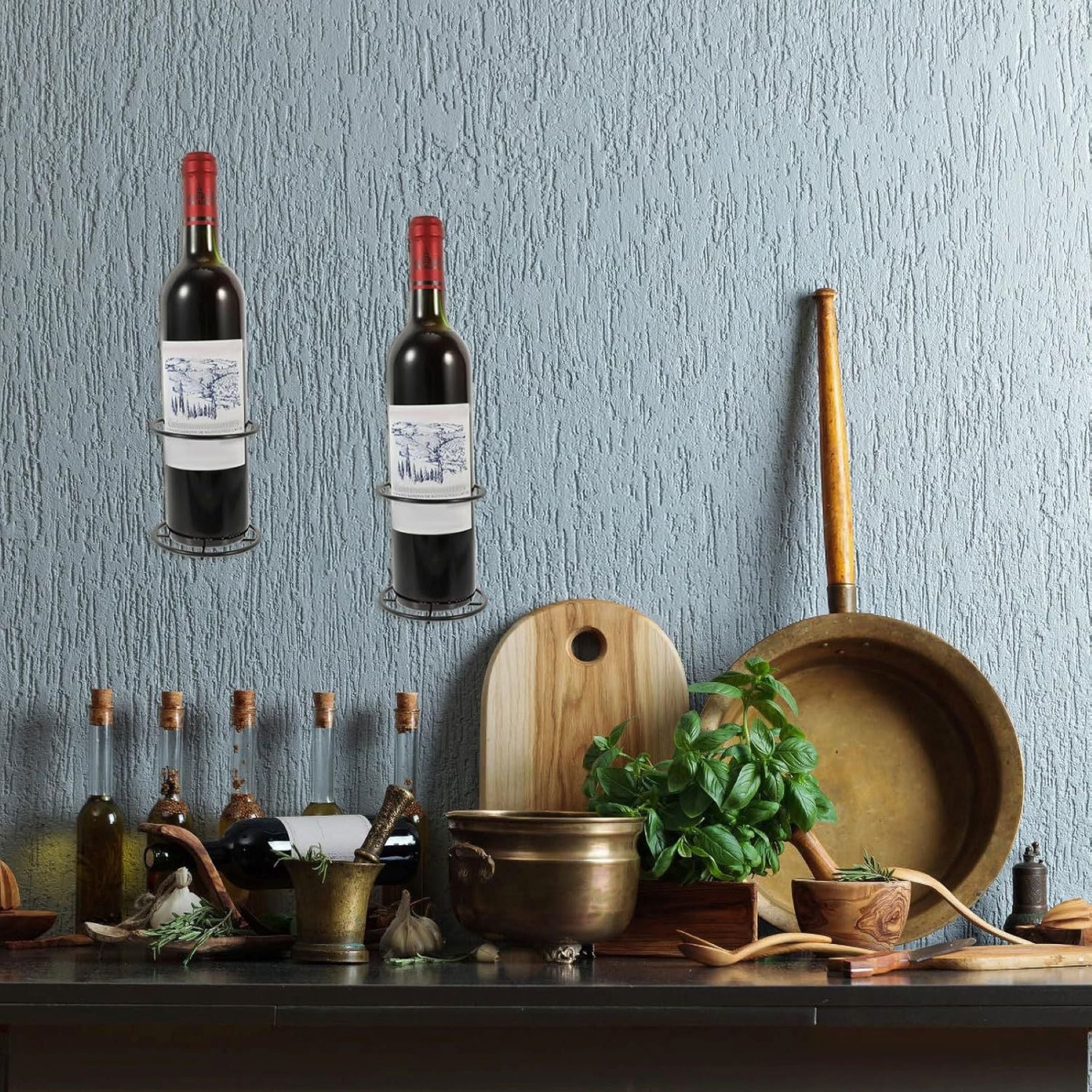Wall-mounted Glass Bottle Rack