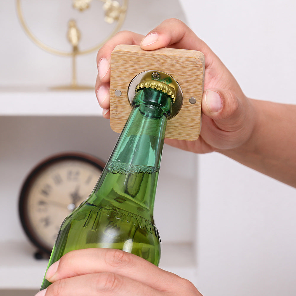 Square Wooden Bottle Opener