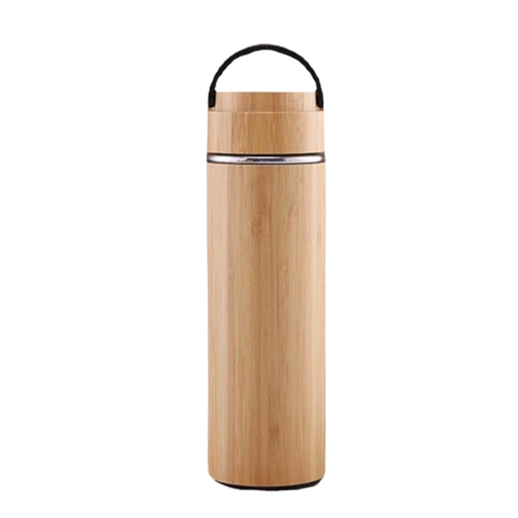 15 Oz Bamboo Vacuum Thermos Tea Infuser With Handle