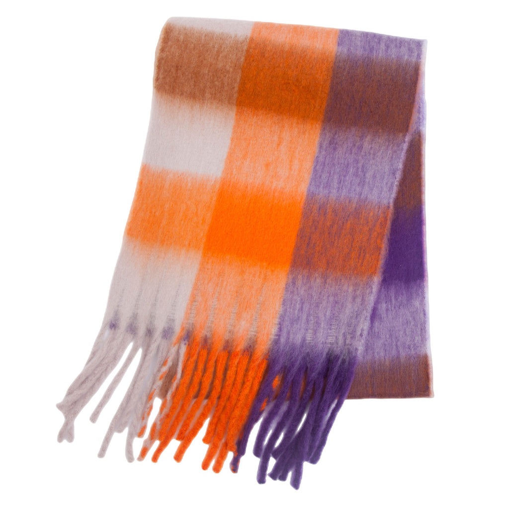 Color Block Cozy Plaid Scarf