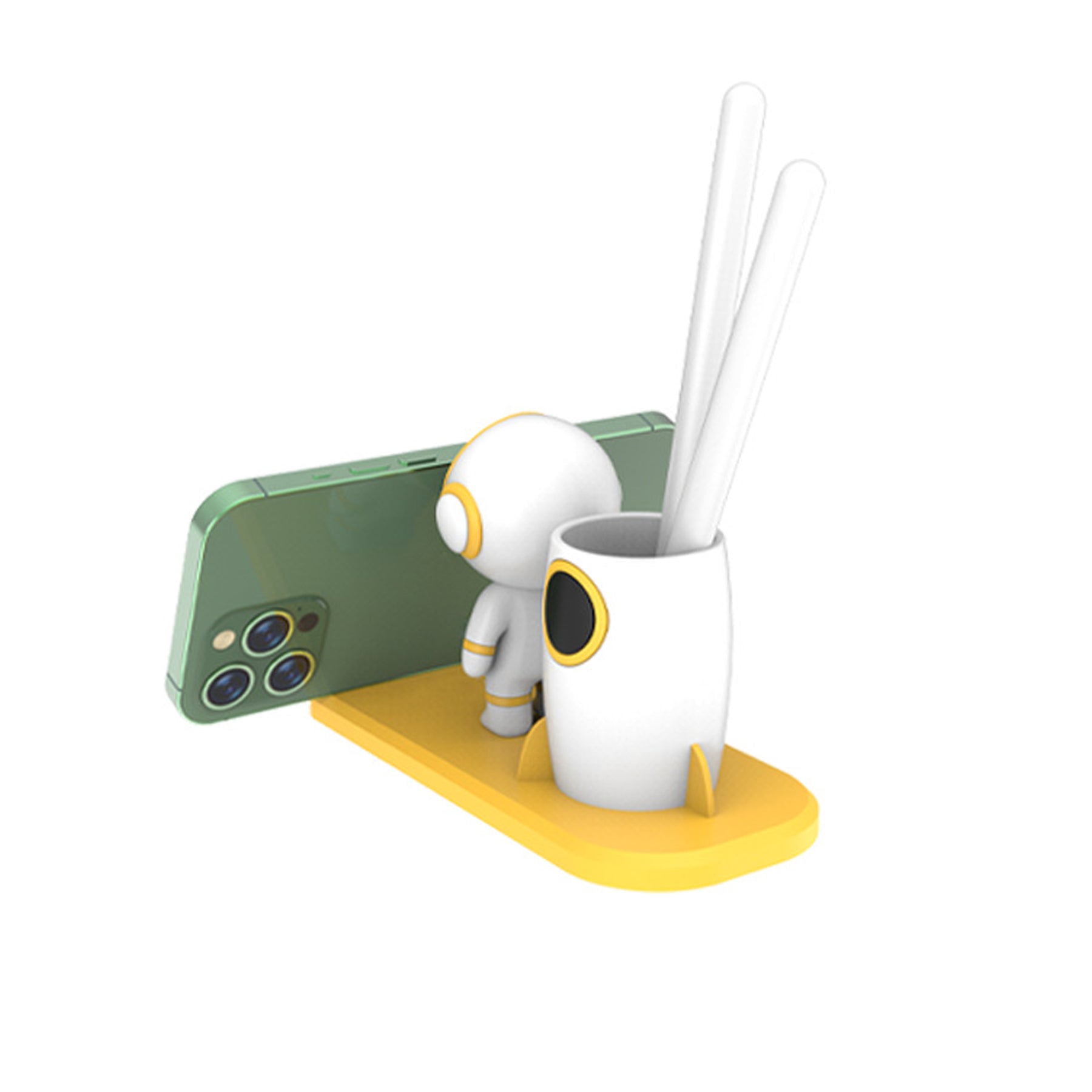 2-In-1 Pvc Astronaut Pen Holder With Cellphone Stand