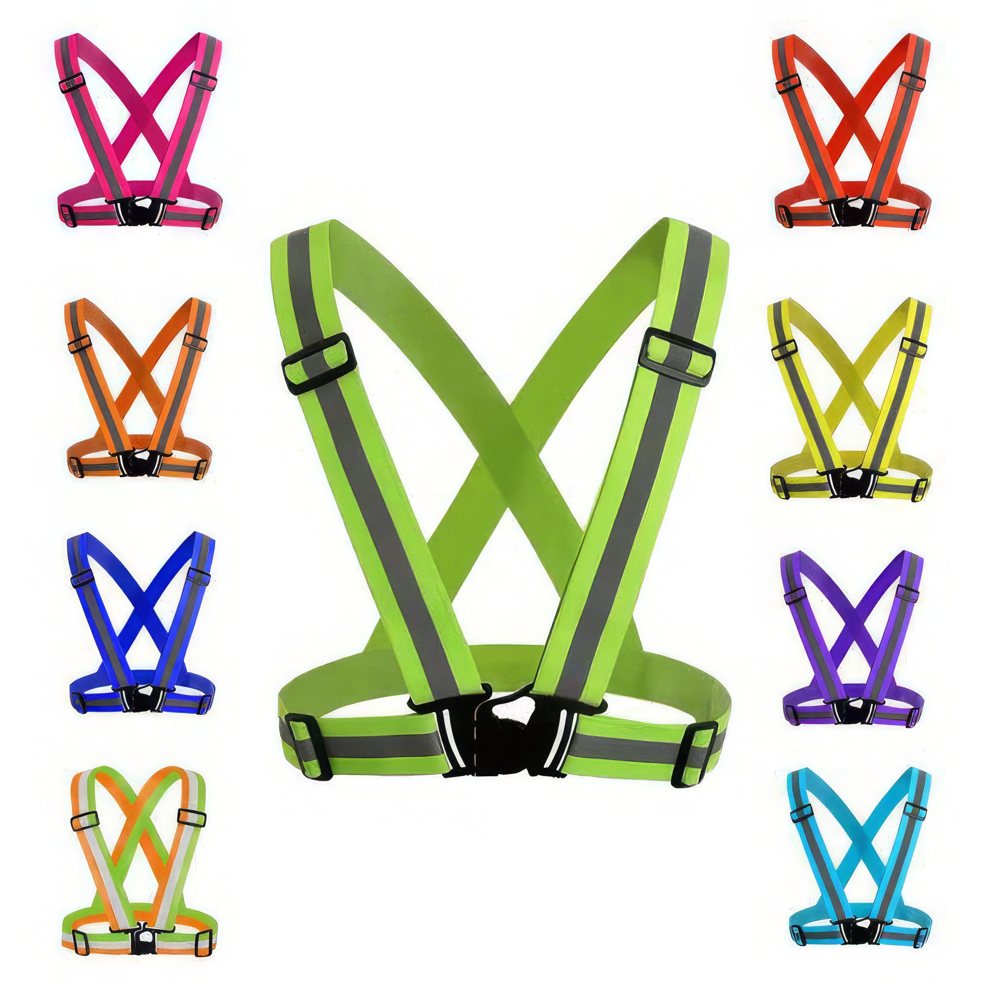 Reflective Elastic Safety Vest for Night Running & Cycling