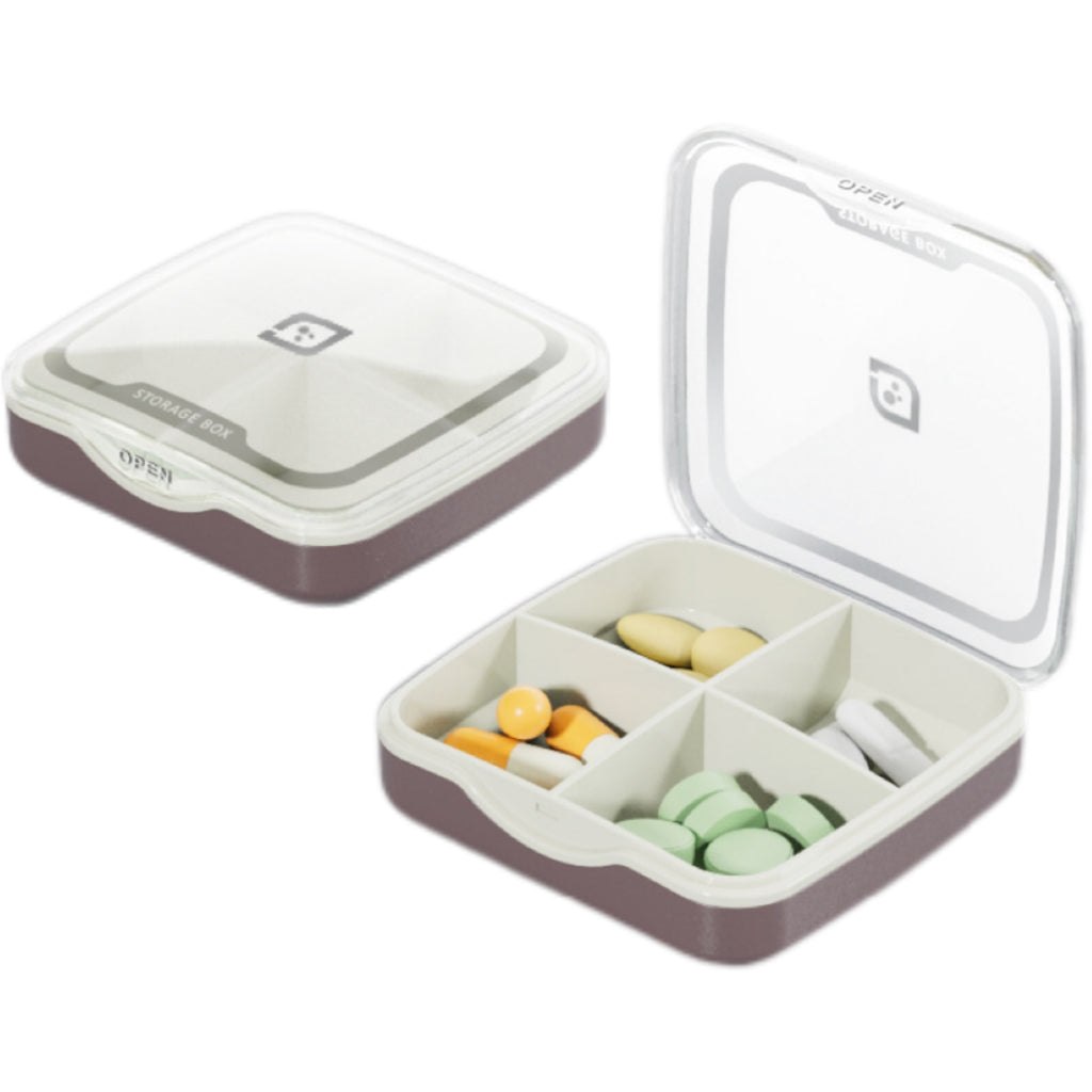 Portable Waterproof Pill Box – 4 Compartments