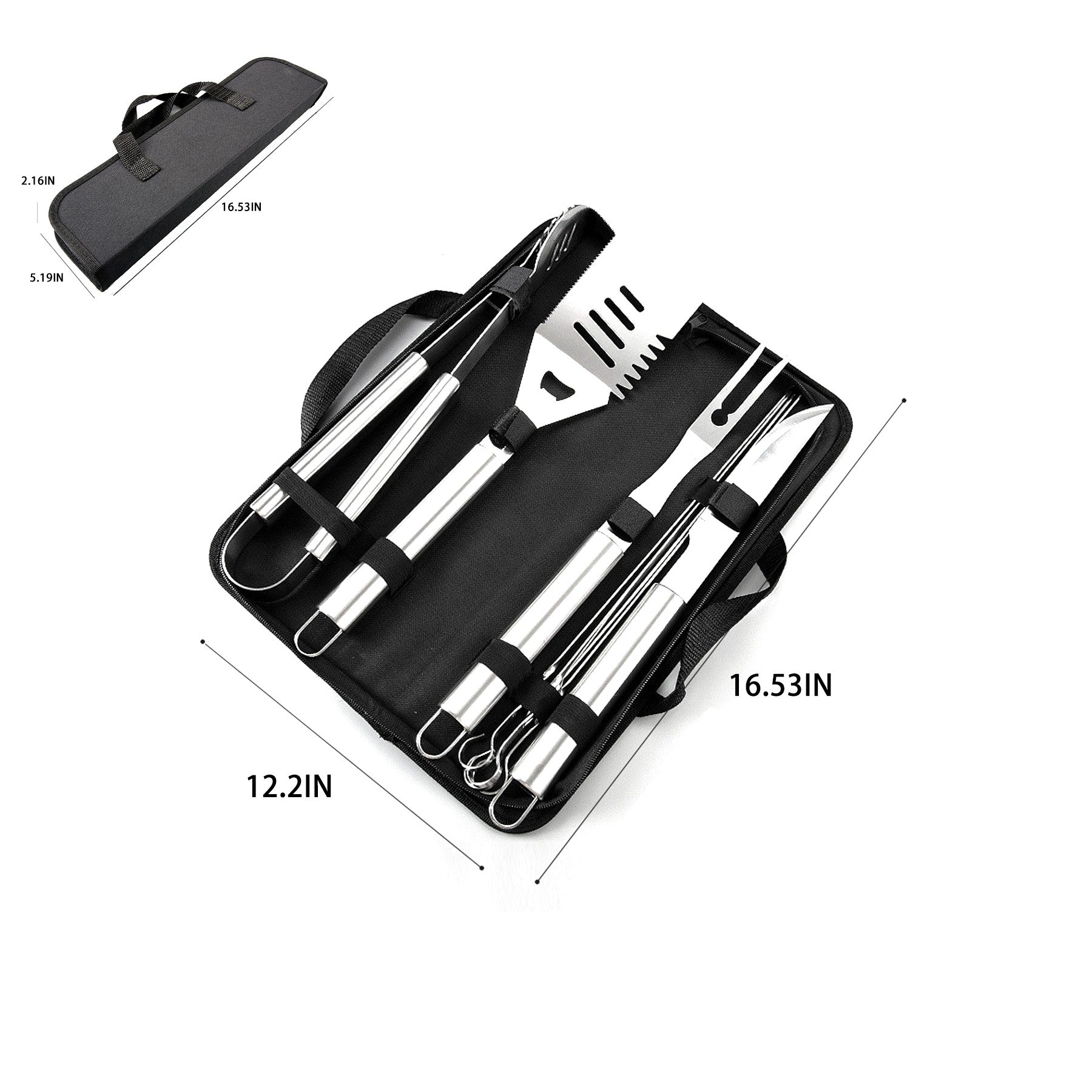 Handbag Soft Touch BBQ Set Stainless Steel Fittings
