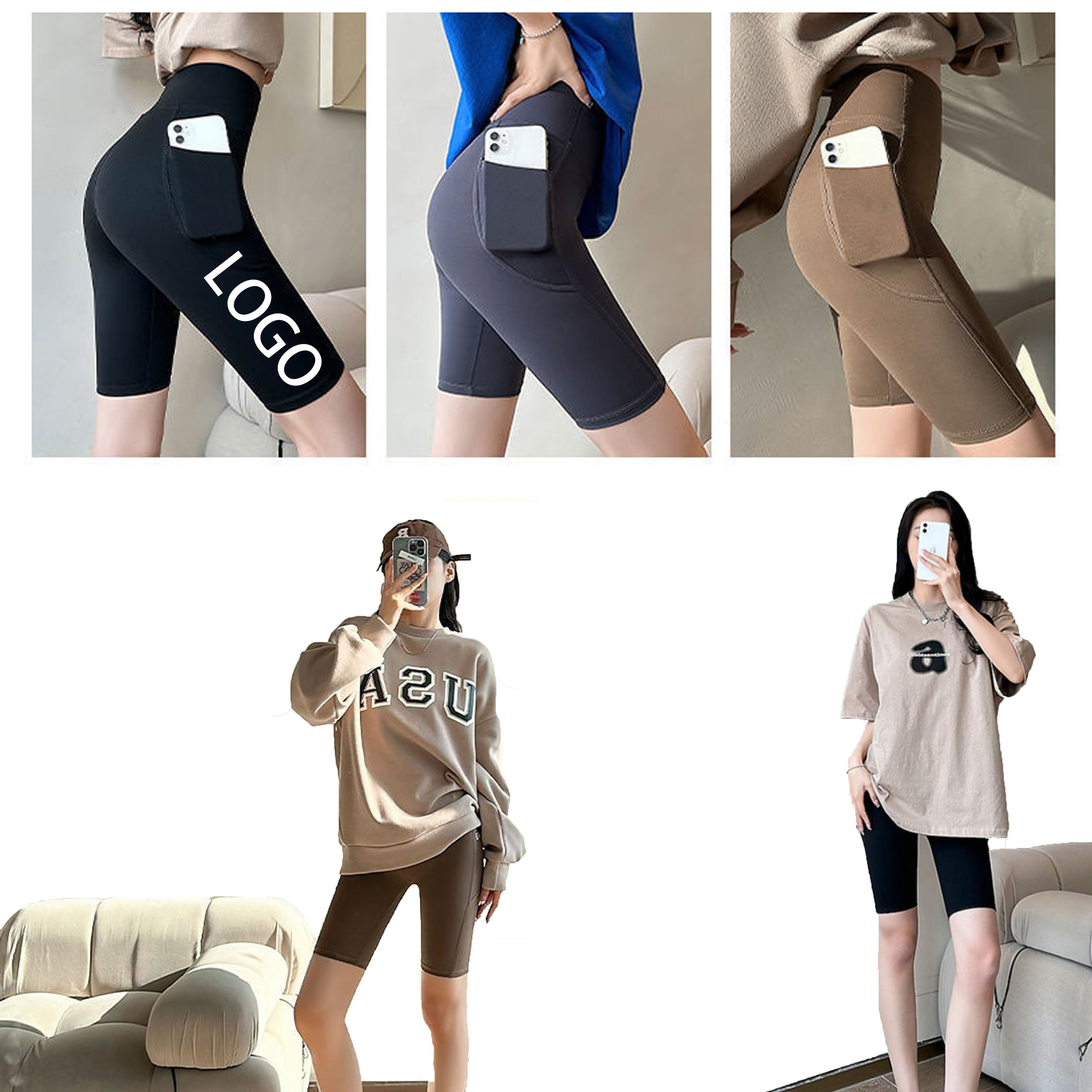 Lightweight Slim Slim Yoga Pilates Cycling Five Pants