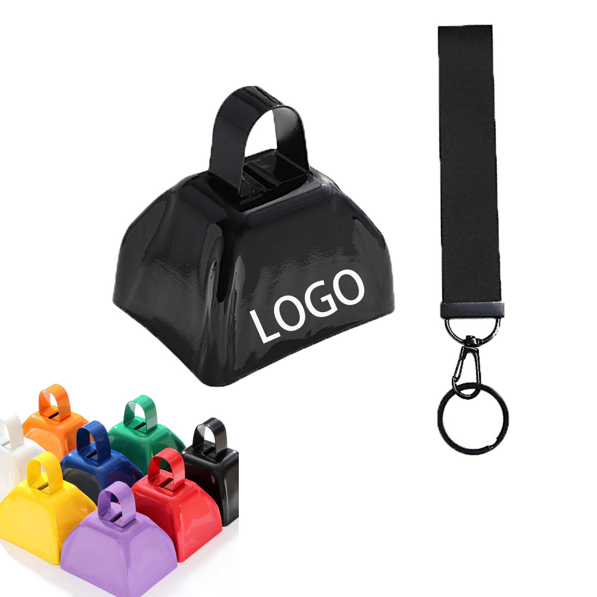 3-Inch Cowbell Hand Bell-Wrist Strap Craft