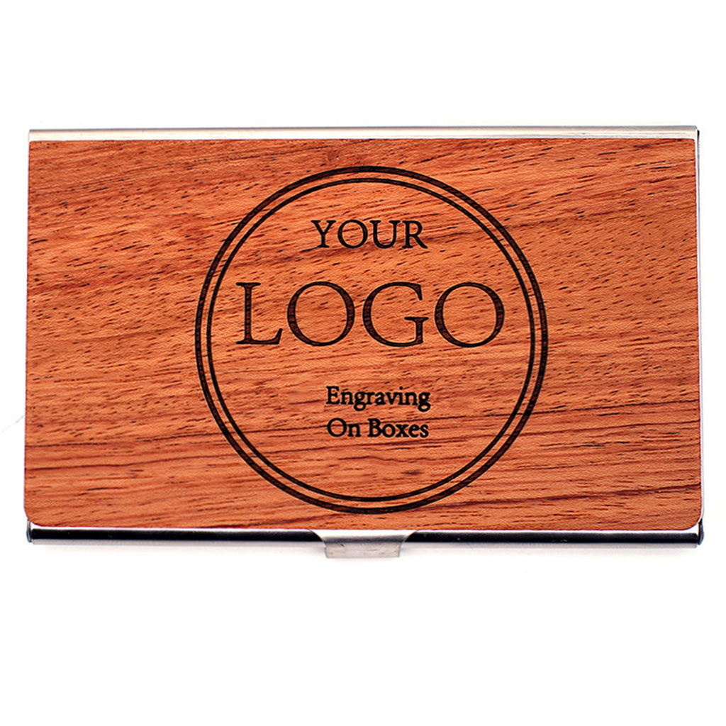 Business Black Walnut Wood Card Holder