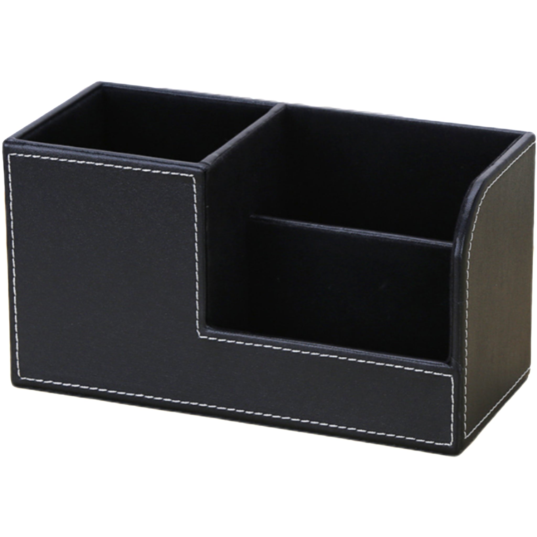 Multi-compartment Leather Desktop Storage Box