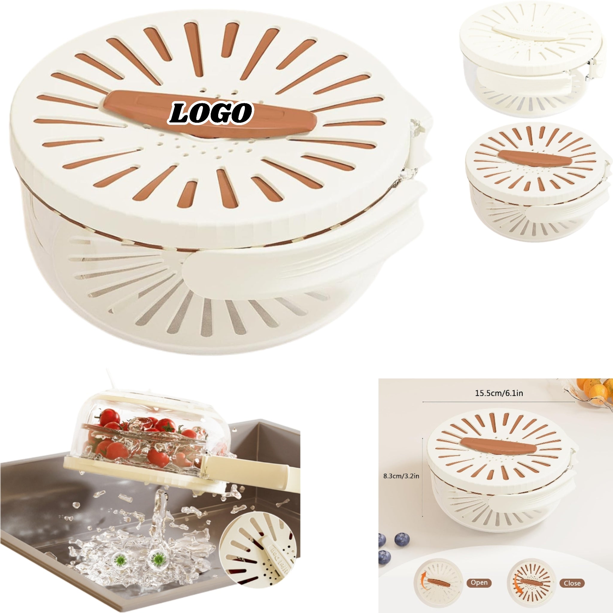 24cm Expandable Hands-Free Fruit Bowl