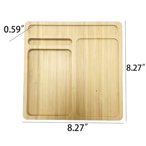 Bamboo Desk Organizer With 5W Wireless Charger